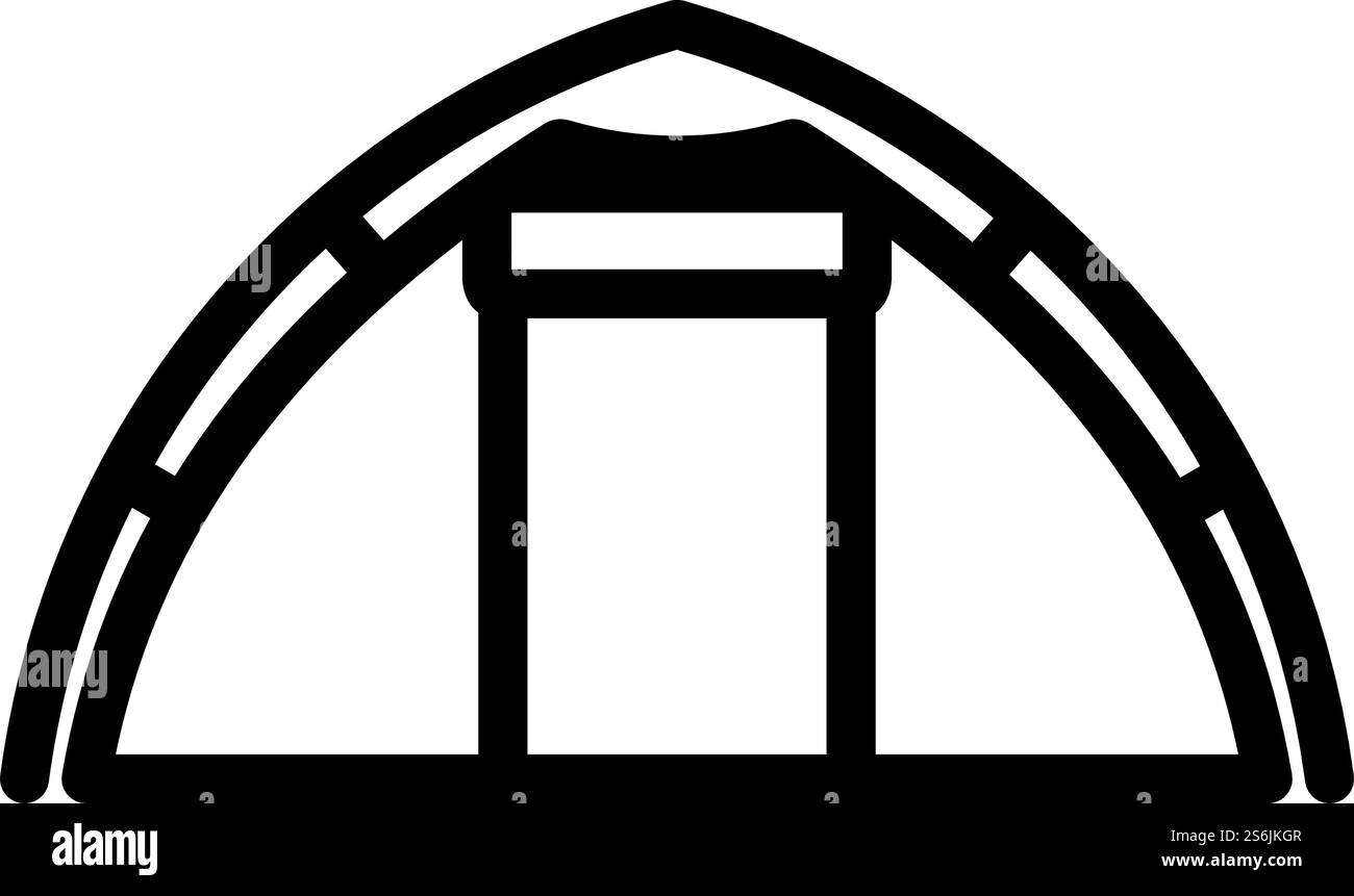 Ikone Des Touristischen Zeltes. Bearbeitbares, Fett Formatischtes Umrisse-Design. Vektorgrafik. Stock Vektor