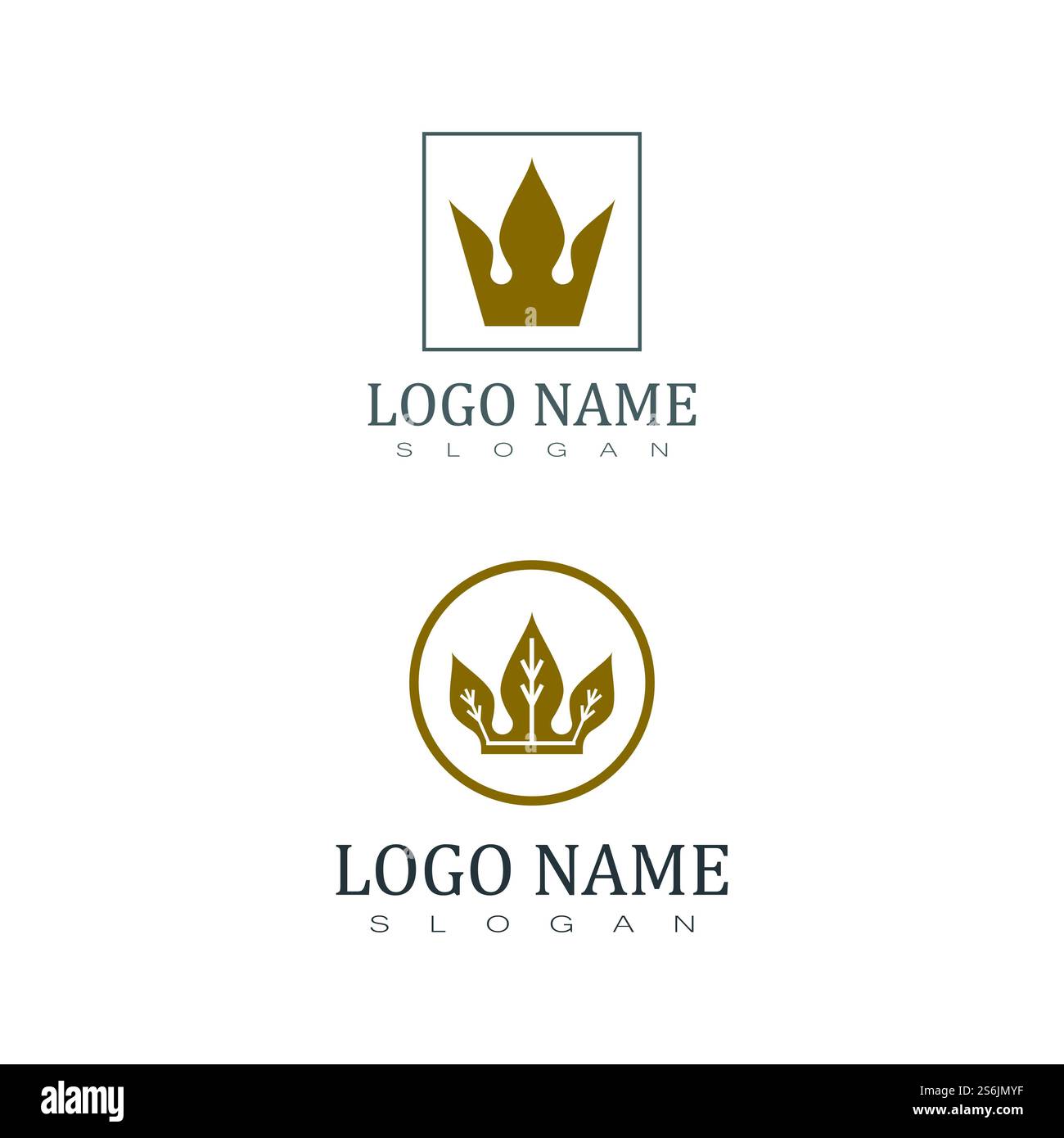 Royal King Queen Crown Elegantes, luxuriöses Logo-Design Stock Vektor