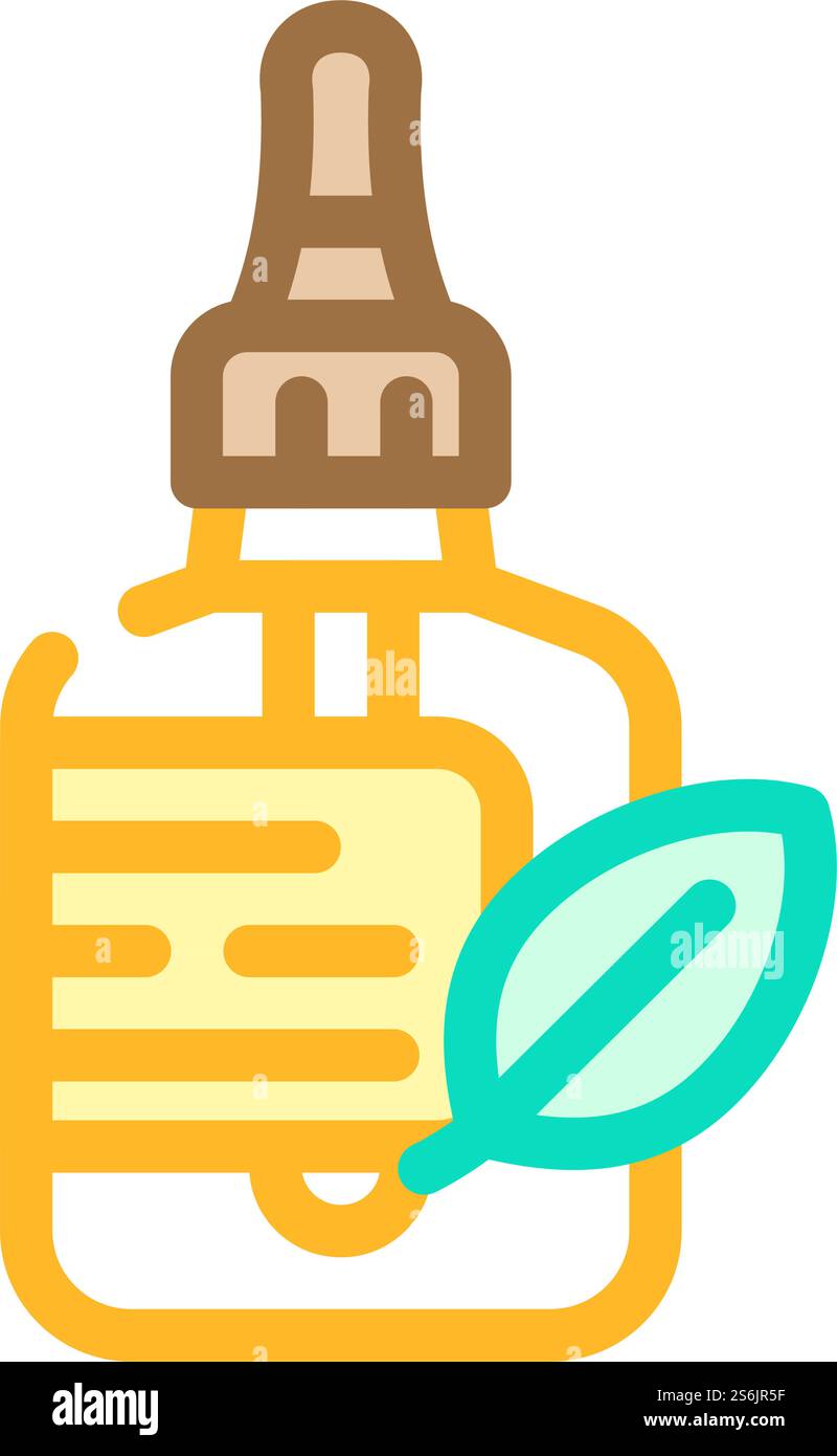 Rizinusöl Farbe Symbol Vektor. Schild Rizinusöl. Isolierte Symboldarstellung. Rizinusöl Farbe Symbol Vektor Illustration Stock Vektor