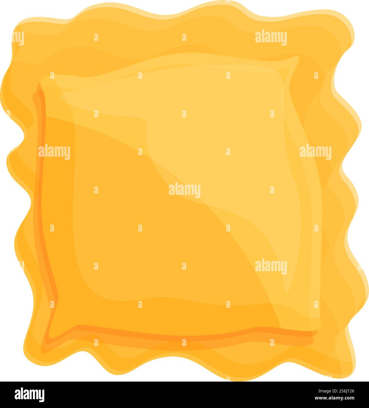 Symbol für quadratische Ravioli. Cartoon des quadratischen Ravioli-Vektorsymbols für Webdesign isoliert auf weißem Hintergrund. Quadratische Ravioli-Ikone im Cartoon-Stil Stock Vektor