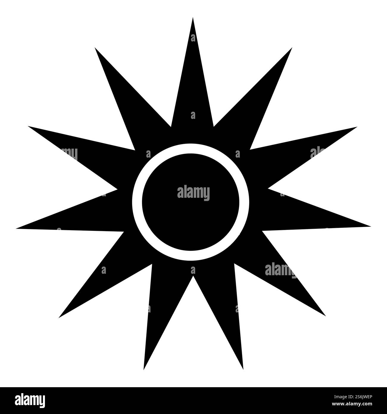 Achtung: Symbol für optische Strahlung auf weißem Hintergrund isolieren, Vektorgrafik EPS.10 Stock Vektor