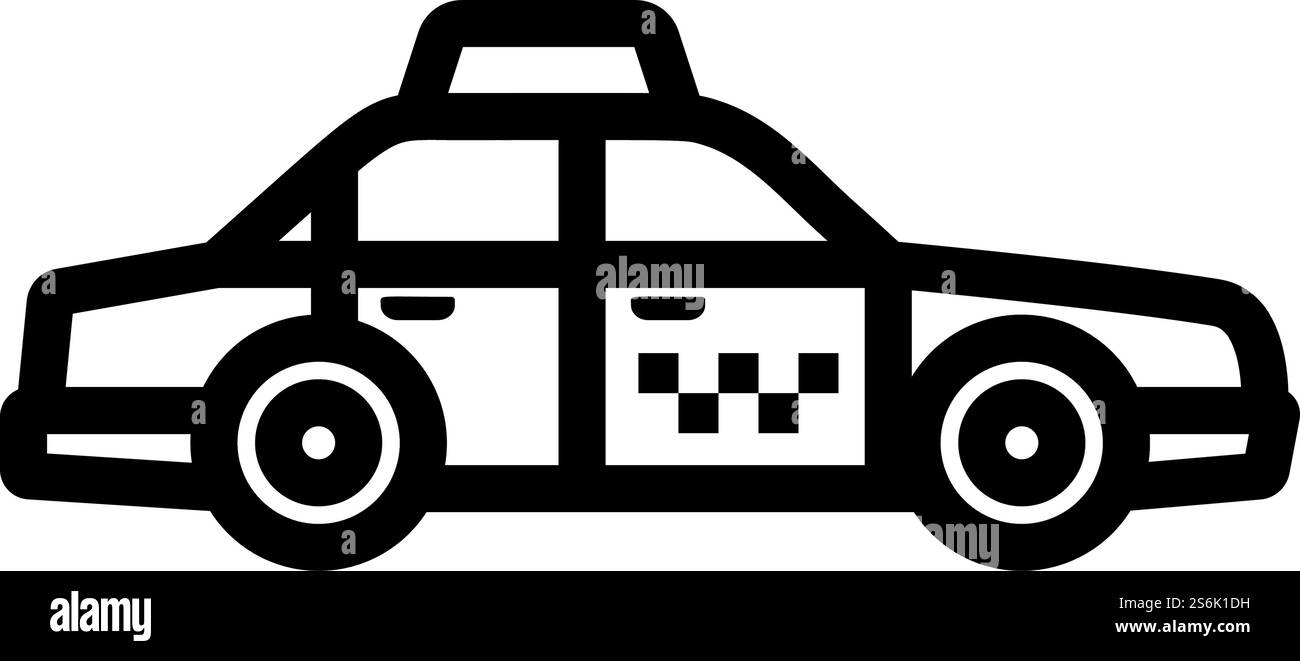 Symbol „Taxi Car“. Auffälliges Design mit bearbeitbarer Konturbreite. Vektorgrafik. Stock Vektor