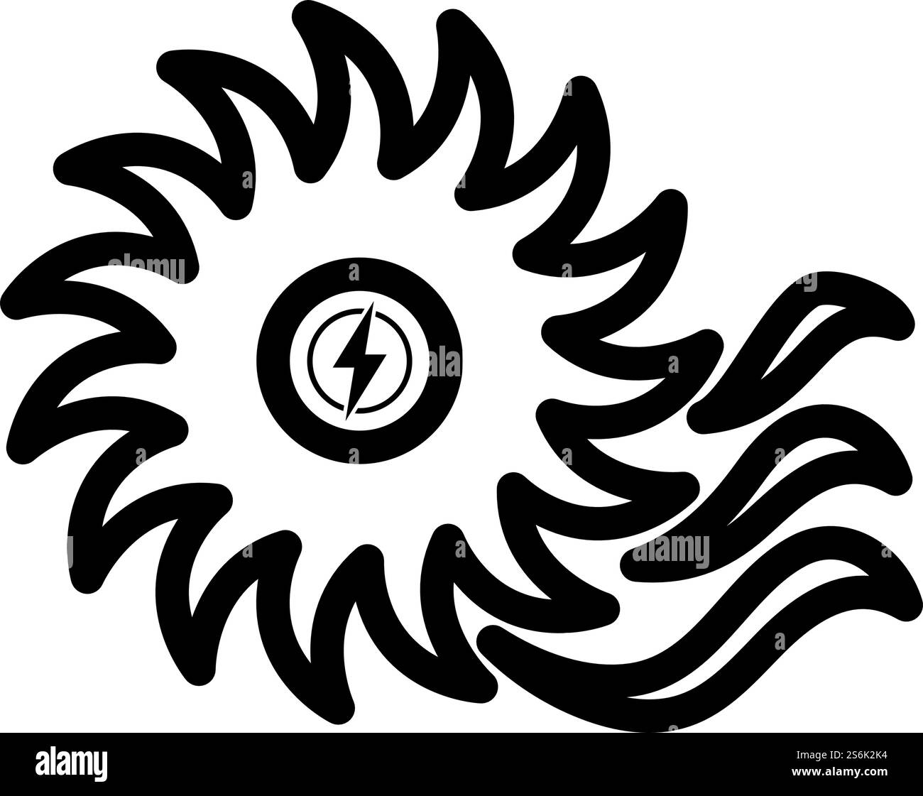 Symbol Für Wasserturbine. Auffälliges Design mit bearbeitbarer Konturbreite. Vektorgrafik. Stock Vektor