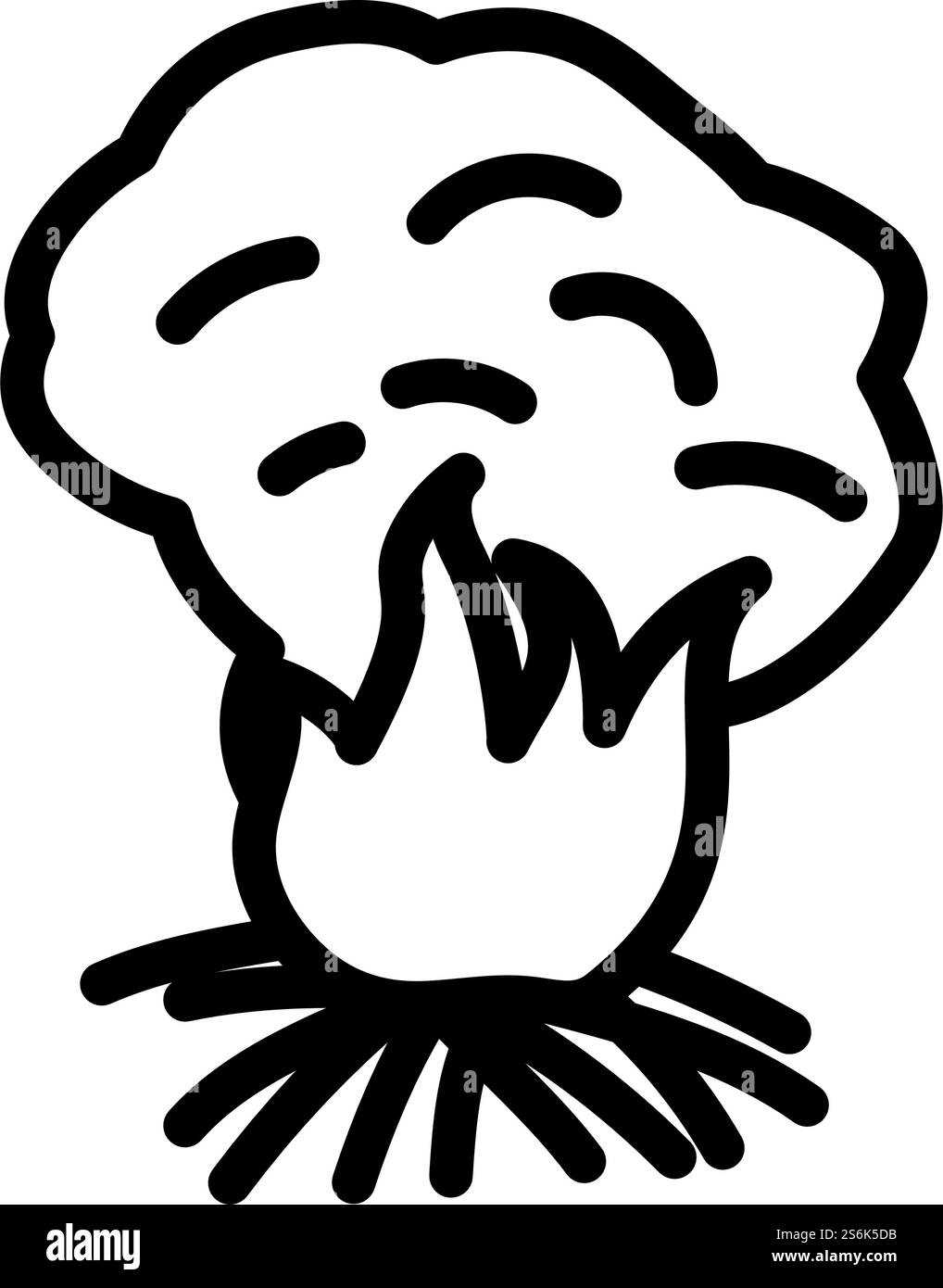 Symbol Für Das Brennen Von Sesongras. Auffälliges Design mit bearbeitbarer Konturbreite. Vektorgrafik. Stock Vektor