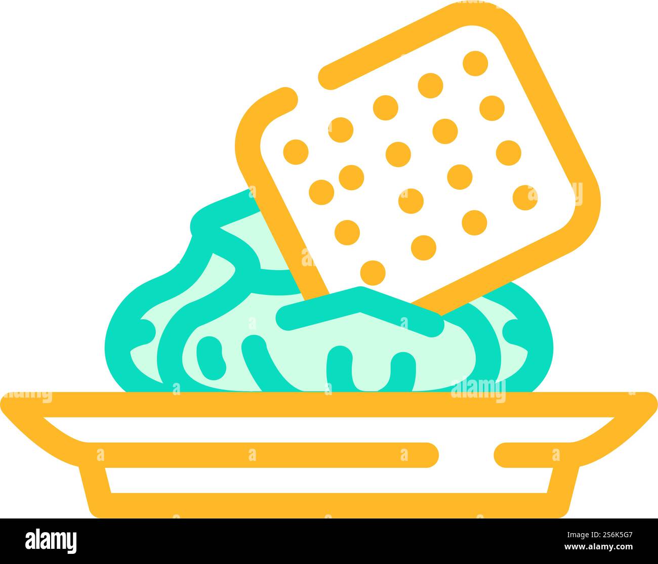 Snack mit Wasabi-Farbe Icon Vektor. Snack mit Wasabi-Schild. Isolierte Symboldarstellung. Snack mit Wasabi Farbe Symbol Vektor Illustration Stock Vektor