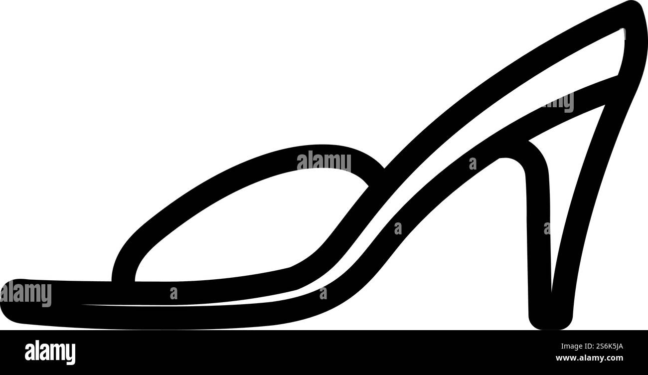 „Woman Pom Pom Shoe“-Symbol. Auffälliges Design mit bearbeitbarer Konturbreite. Vektorgrafik. Stock Vektor