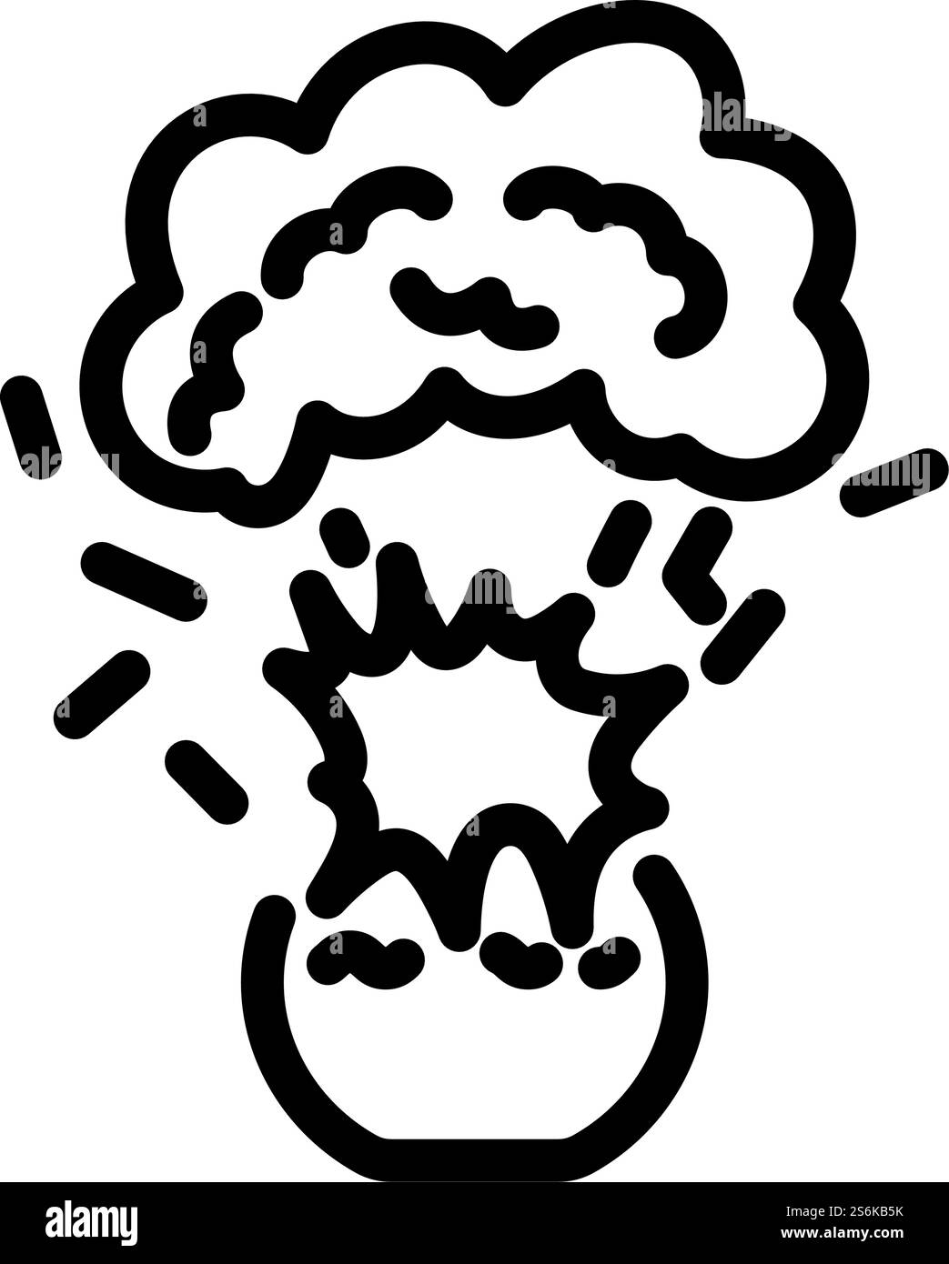 Symbolexplosion Von Chemieflasken. Auffälliges Design mit bearbeitbarer Konturbreite. Vektorgrafik. Stock Vektor