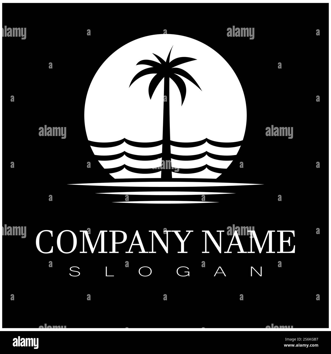 Strandinsel im Sommer, Meeresmeer mit Vögeln und Sonnenstrahlen im Sommer Stock Vektor