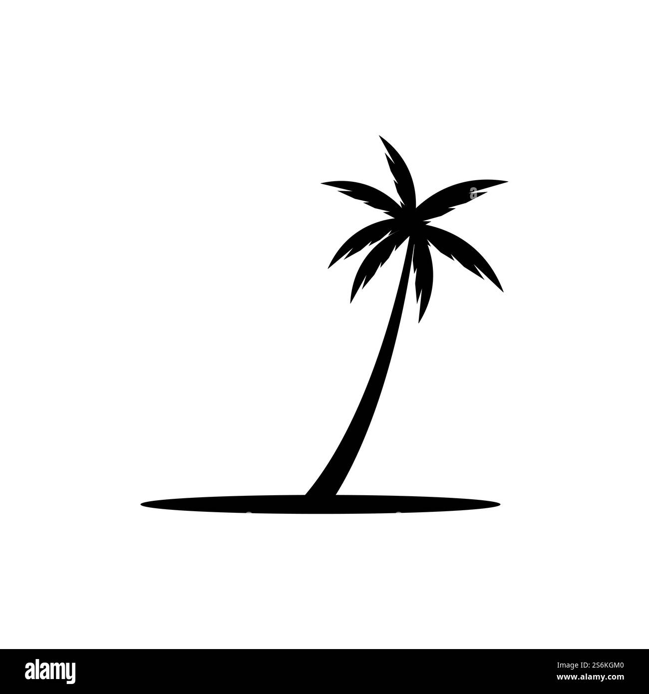 Palm Tree Beach Silhouette für Hotel Restaurant Urlaub Urlaub Reise Logo Design Stock Vektor