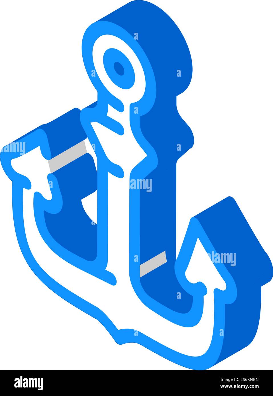 Anker Schiff Piraten isometrischer Ikonenvektor. Ankern Sie das Piratenschild des Schiffes. Isolierte Symboldarstellung. Ankerschiff Piraten isometrische Icon Vektor Illustration Stock Vektor