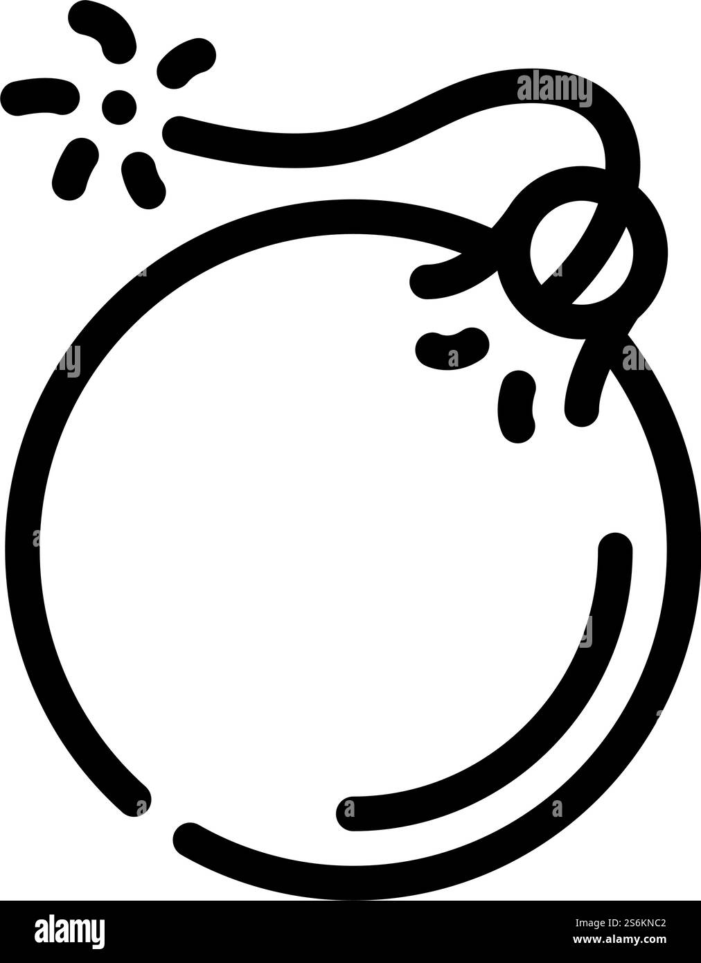 Bombe Piratenlinie Symbol Vektor. Bombenpirat-Schild. Schwarze Abbildung des isolierten Kontursymbols. Bombe Piratenlinie Symbol Vektor Illustration Stock Vektor