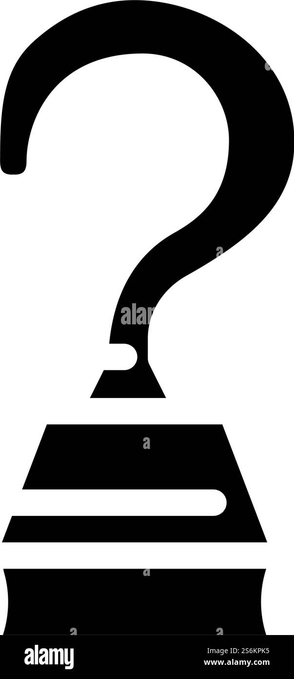 Haken Hand Piraten Glyphe Symbol Vektor. Hängendes Piratenschild aufhängen. Schwarze Abbildung des isolierten Kontursymbols. Haken Hand Piraten Glyphe Symbol Vektor Illustration Stock Vektor