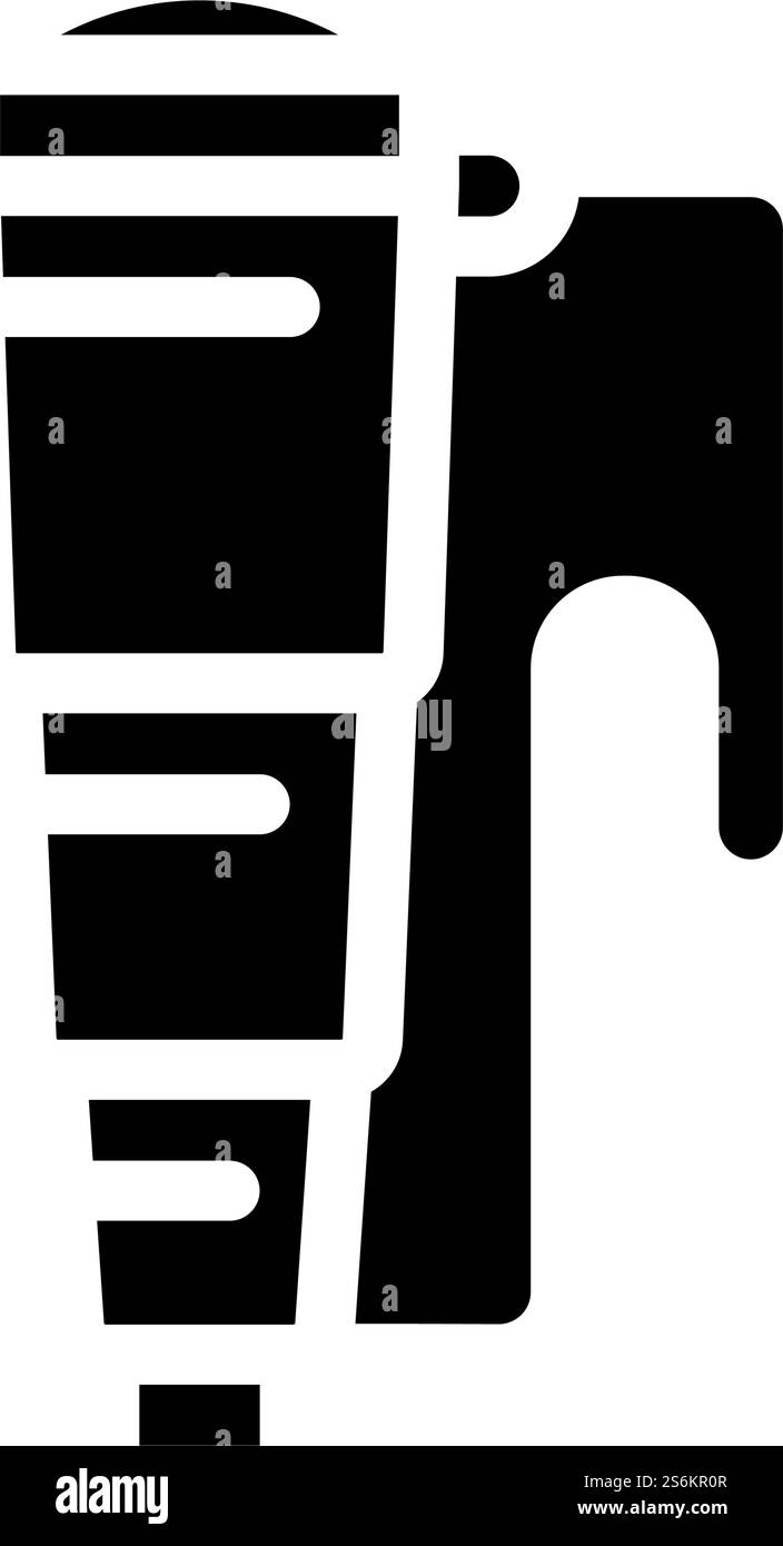 Spyglass Pirate Tool Glyphe Symbol Vektor. Spionenglas-Piratenwerkzeug-Schild. Schwarze Abbildung des isolierten Kontursymbols. Spyglass Pirate Tool Glyphe Symbol Vektor Illustration Stock Vektor