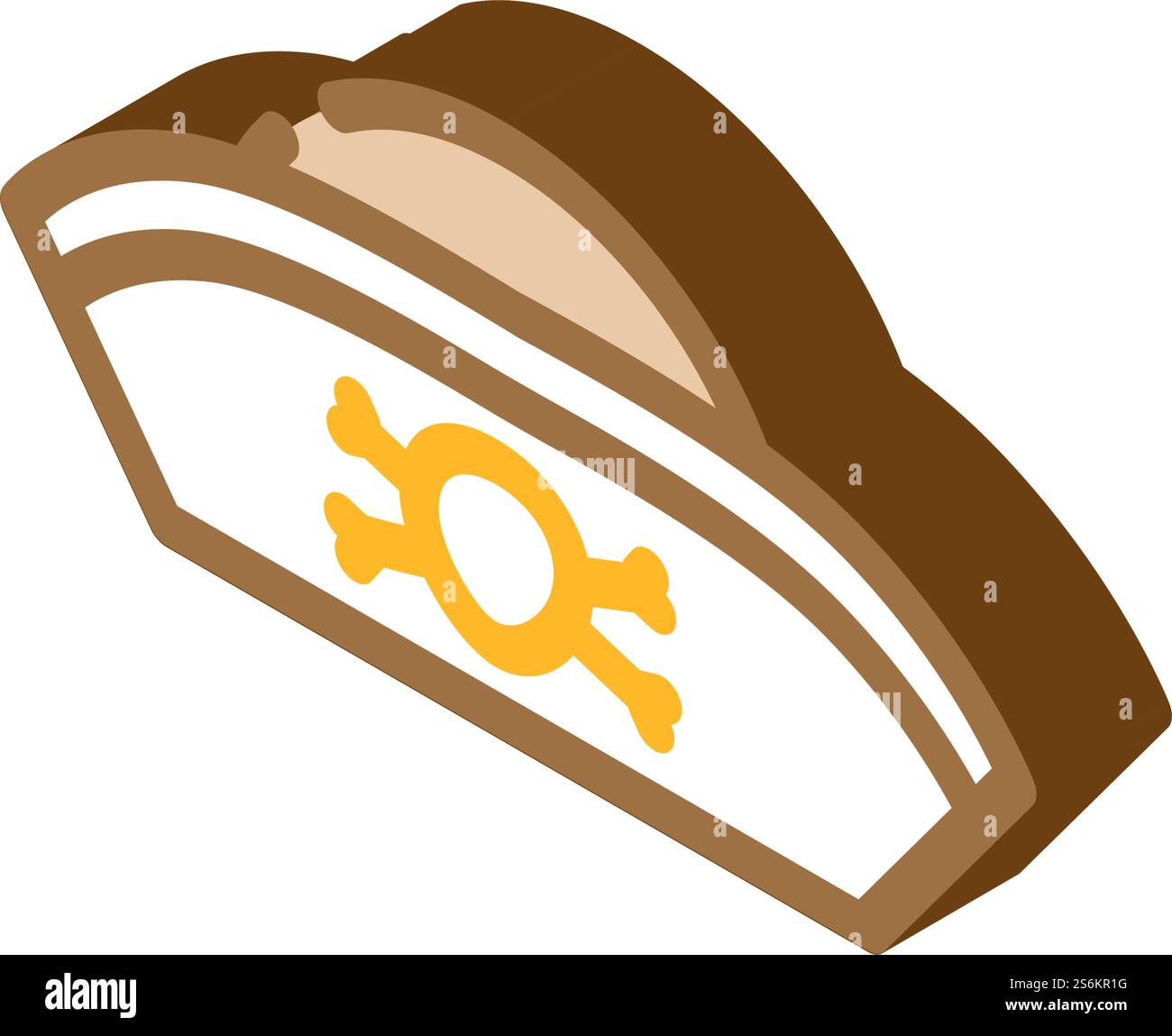 Hat Pirate isometrischer Ikonenvektor. Piratenschild mit Hut. Isolierte Symboldarstellung. Hut Pirate isometrische Icon Vektor Illustration Stock Vektor
