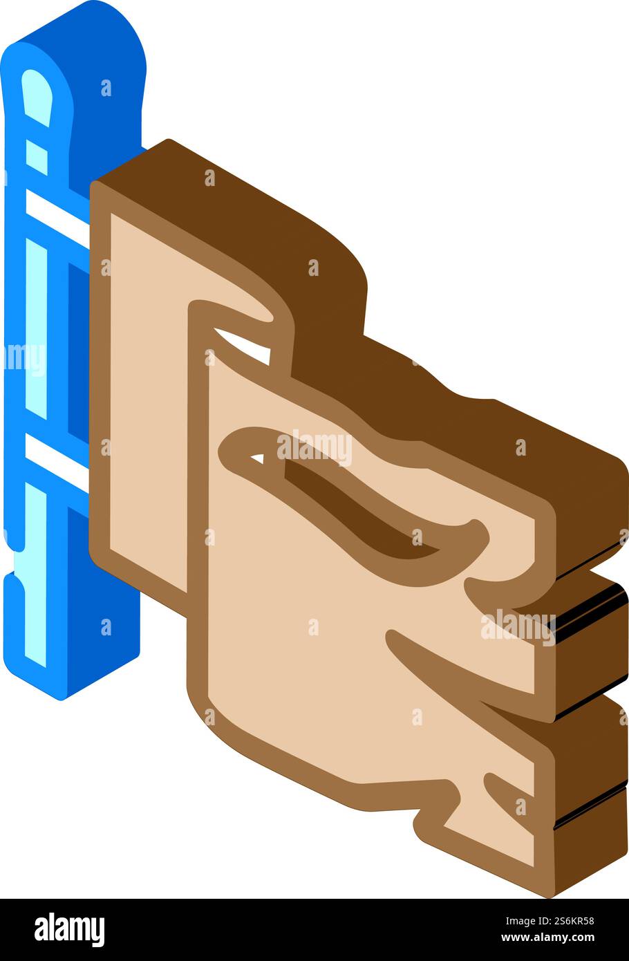 Flaggenpiraten isometrischer Symbolvektor. Flaggenpiratenzeichen. Isolierte Symboldarstellung. Flaggenpiraten-Isometrie-Vektorillustration Stock Vektor