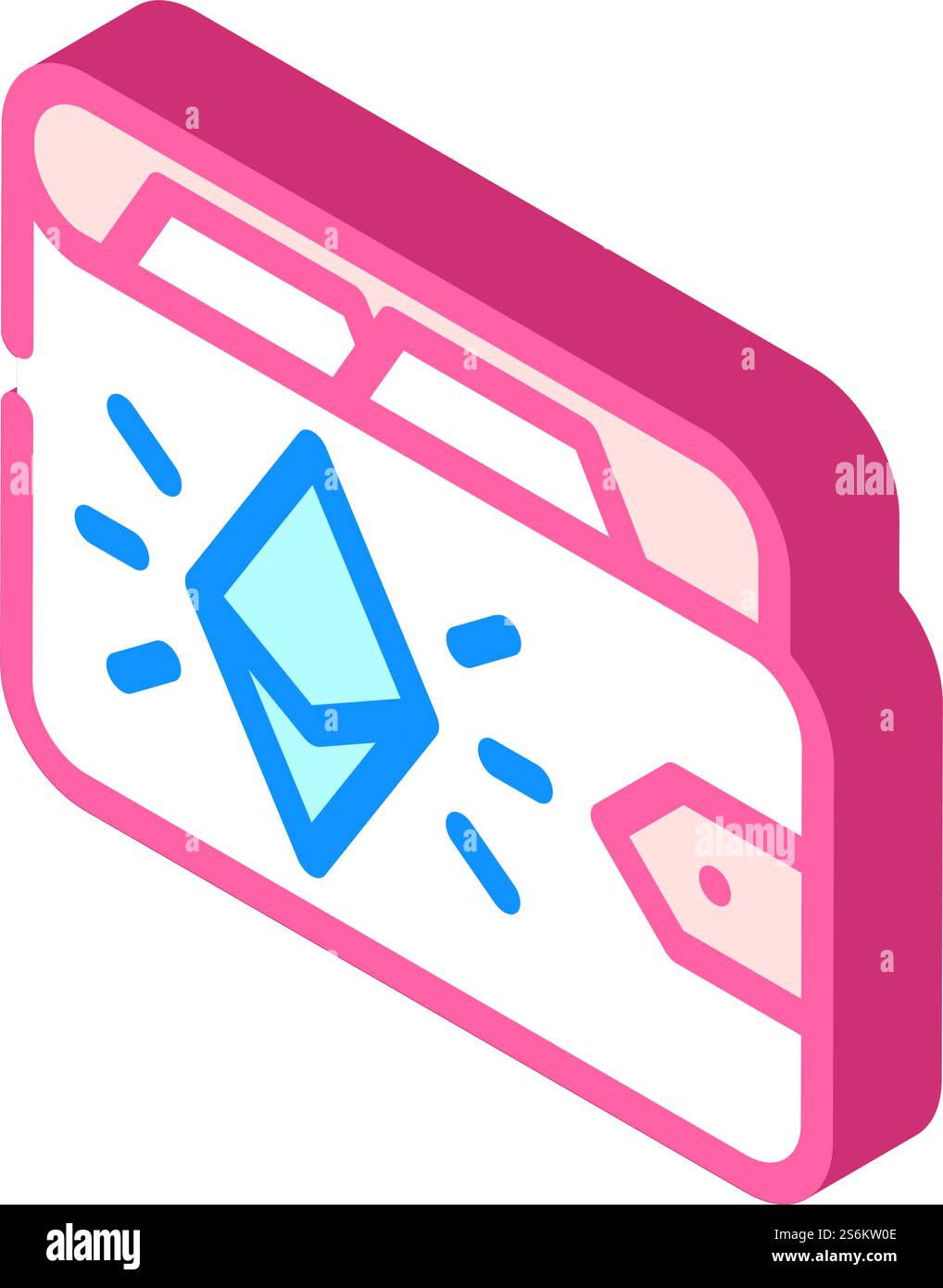 ethereum Wallet isometrischer Symbolvektor. Brieftasche aus ethereum. Isolierte Symboldarstellung. ethereum Wallet Isometrisches Symbol Vektor Illustration Stock Vektor