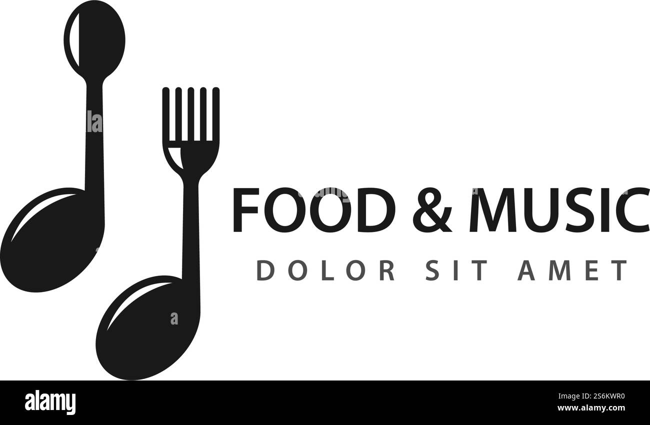 Musik Essen Illustration Vektor Design Stock Vektor