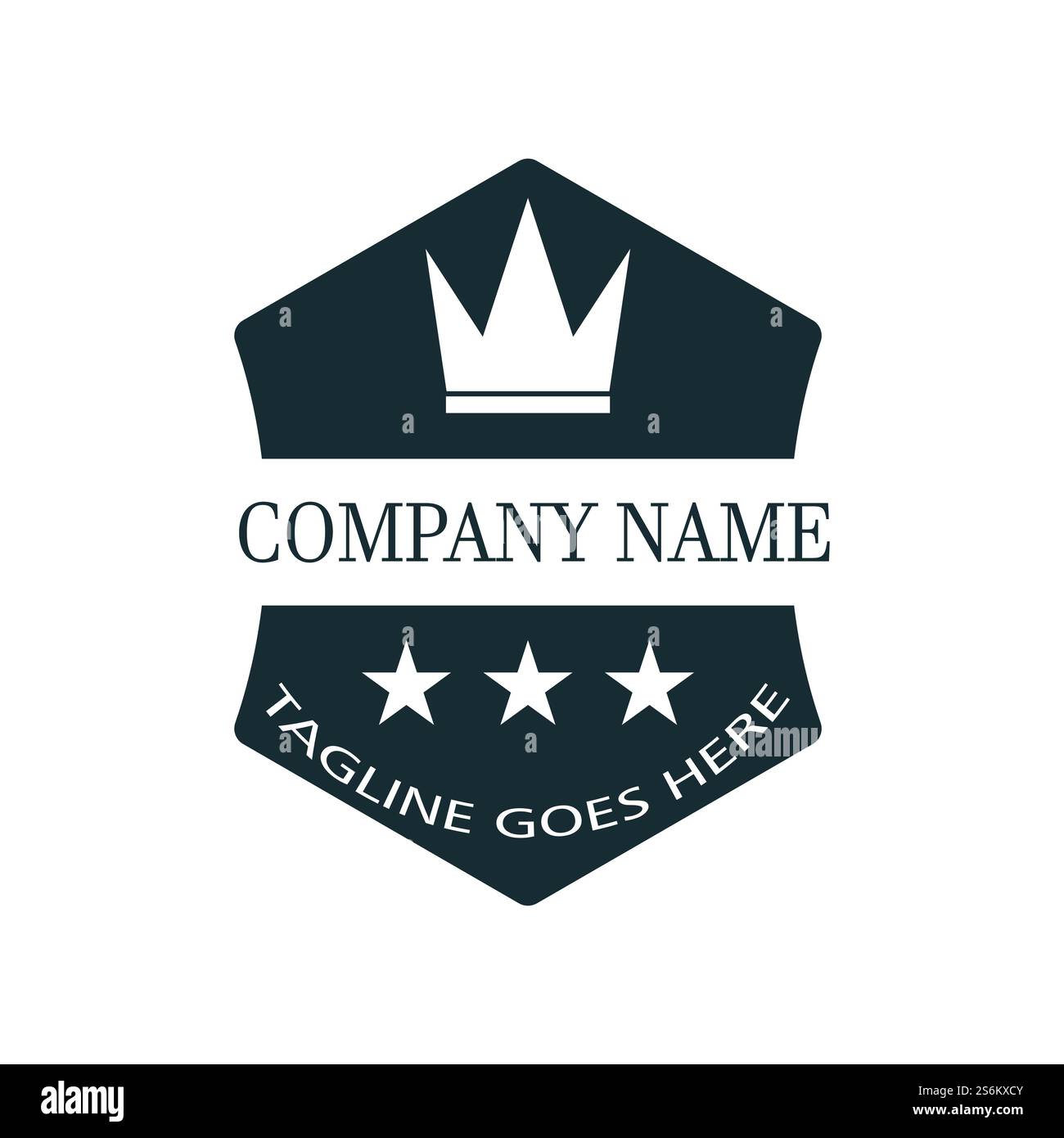 Royal King Queen Crown Elegantes, luxuriöses Logo-Design Stock Vektor