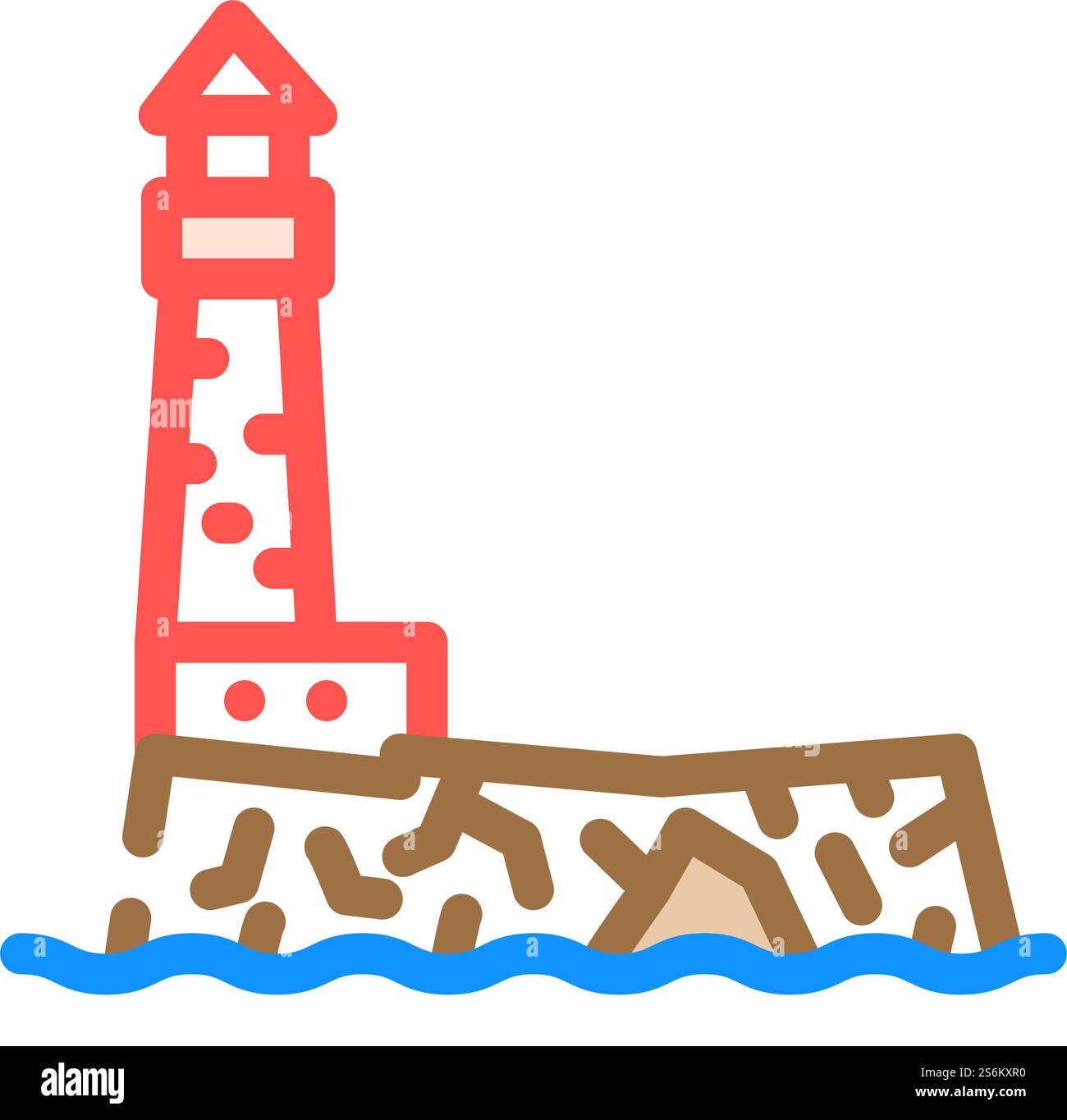Leuchtturm Insel Farbe Symbol Vektor. Leuchtturm Island Schild. Isolierte Symboldarstellung. Leuchtturm Insel Farbe Symbol Vektor Illustration Stock Vektor