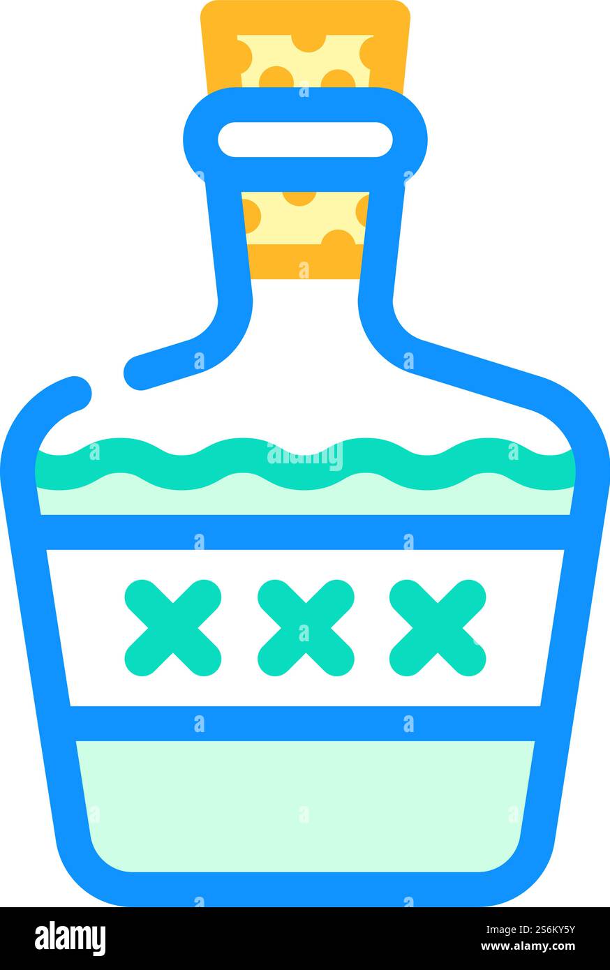 Alkoholische Getränke Flasche Farbe Symbol Vektor. Flaschenschild für alkoholische Getränke. Isolierte Symboldarstellung. Alkoholische Getränke Flasche Farbe Symbol Vektor Illustration Stock Vektor