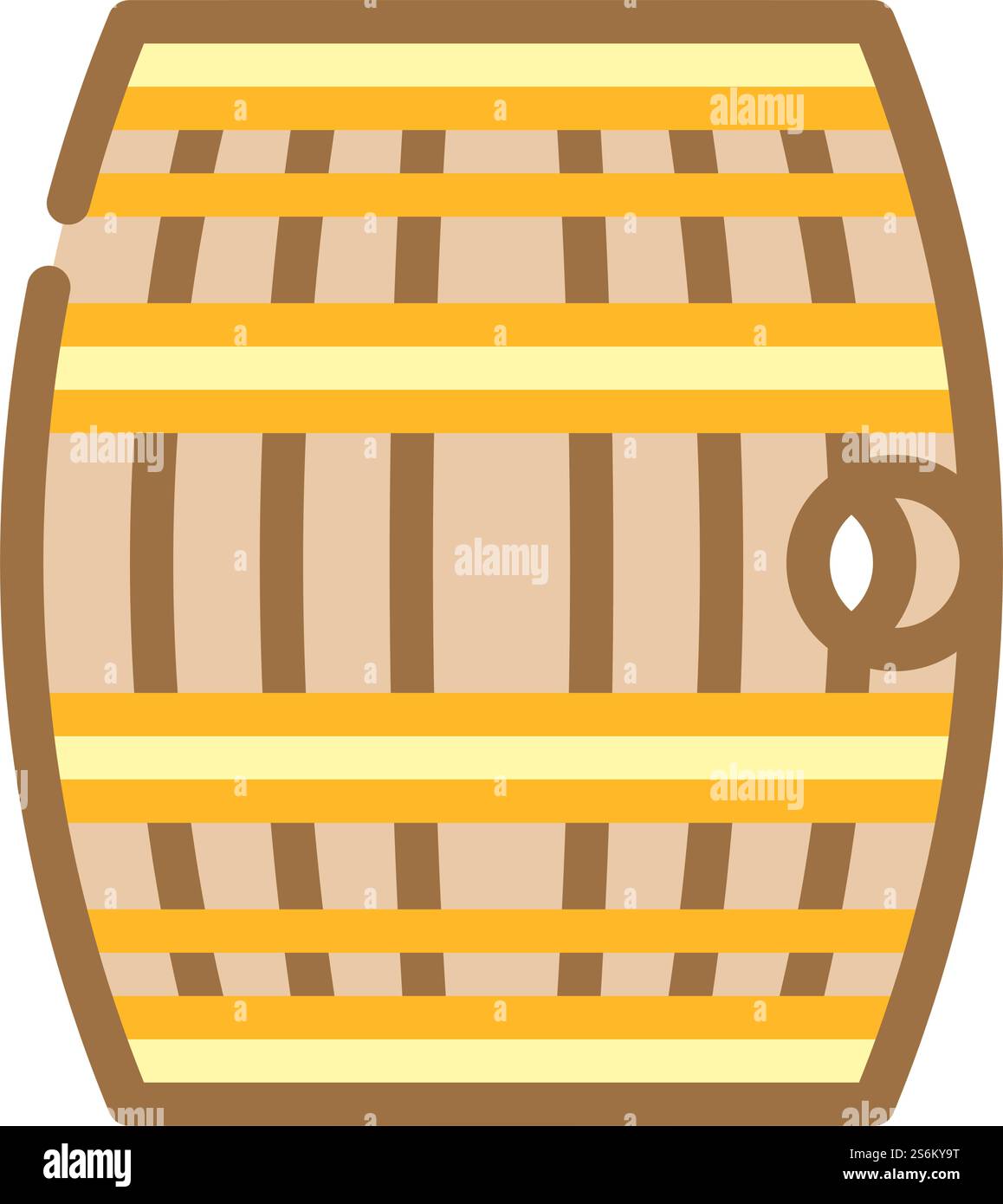 Fass mit Schießpulver oder Rum Farbe Symbol Vektor. Fass mit Schießpulver oder Rum-Schild. Isolierte Symboldarstellung. Zylinder mit Schießpulver oder Rum Farbe Symbol Vektor Illustration Stock Vektor