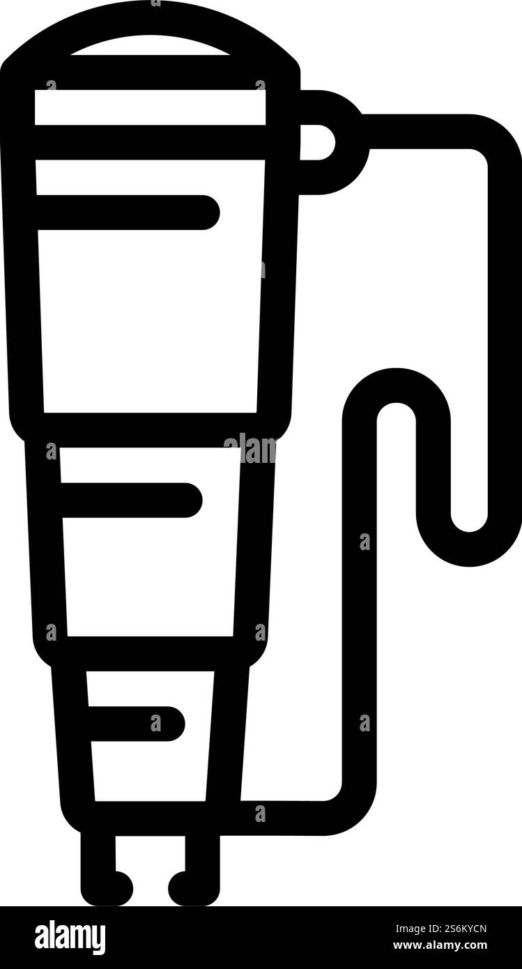 Spionenglaspirat Werkzeuglinie Symbol Vektor. Spionenglas-Piratenwerkzeug-Schild. Schwarze Abbildung des isolierten Kontursymbols. Spyglass Pirate Tool Linie Symbol Vektor Illustration Stock Vektor