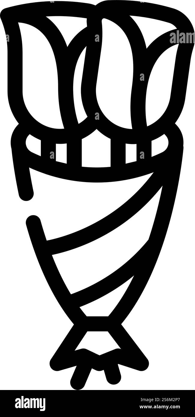Beerdigung zwei Blumen Linie Symbol Vektor. Beerdigung zwei Blumen Schild. Schwarze Abbildung des isolierten Kontursymbols. Beerdigung zwei Blumen Linie Symbol Vektor Illustration Stock Vektor