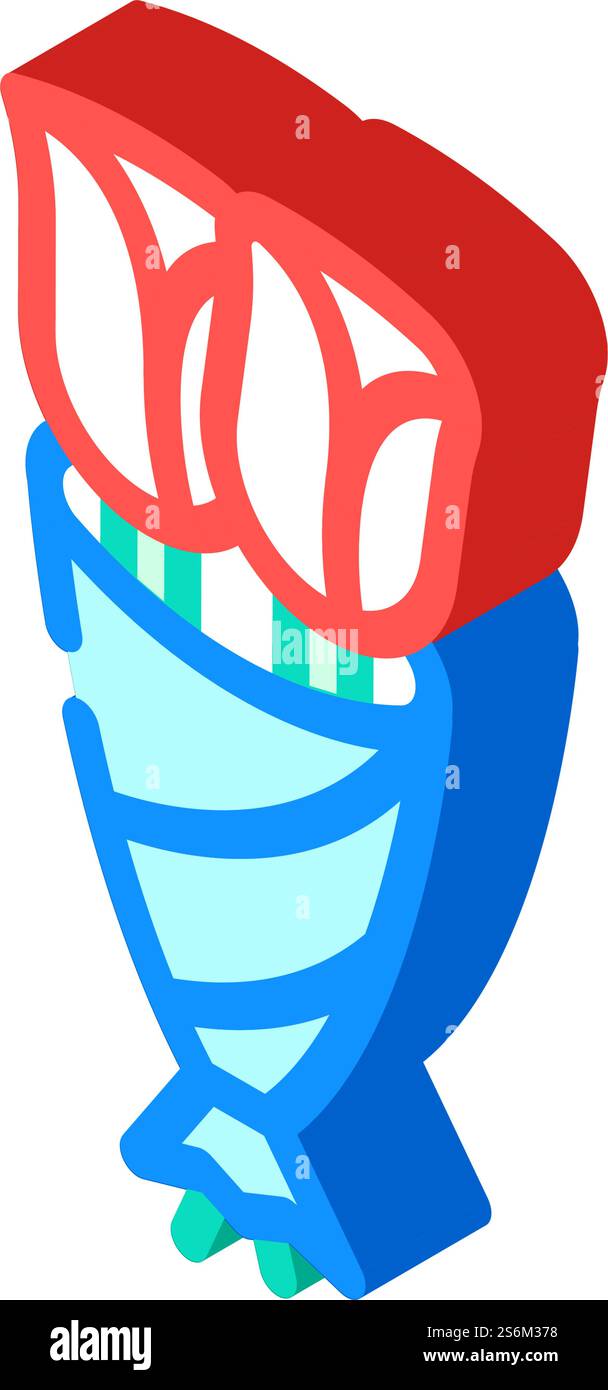 Beerdigung zwei Blumen isometrischer Ikonvektor. Beerdigung zwei Blumen Schild. Isolierte Symboldarstellung. Beerdigung zwei Blumen isometrische Icon Vektor Illustration Stock Vektor