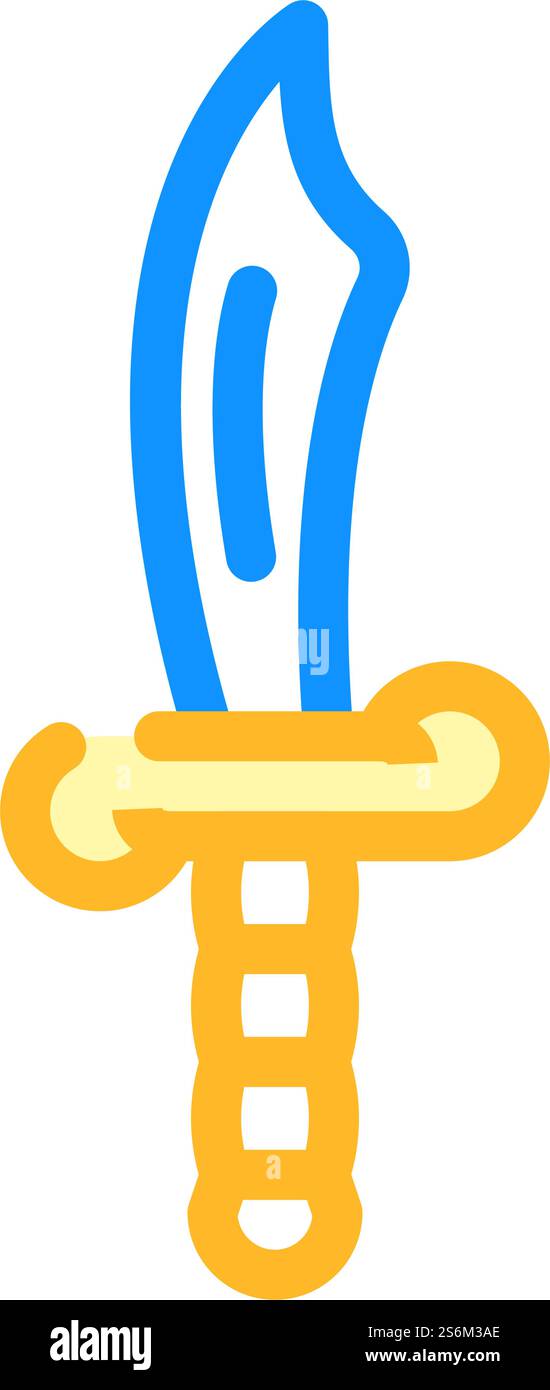 Säbel Piraten Farbe Symbol Vektor. Säbelpiratenschild. Isolierte Symboldarstellung. Säbel Pirate Farbe Symbol Vektor Illustration Stock Vektor