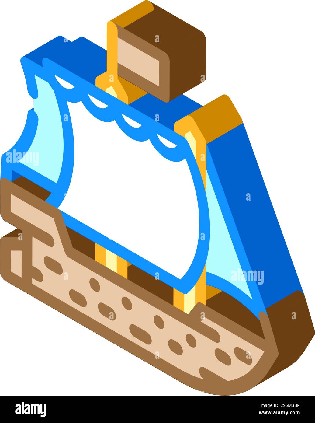 Isometrischer Ikonenvektor für Schiffspirat. Piratenschild. Isolierte Symboldarstellung. Isometrische Ikonen-Vektor-Illustration für Schiffspirat Stock Vektor