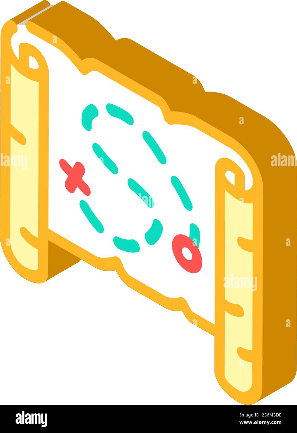 Kartenvektor für isometrische Symbole von Schätzen. Karte Schatzzeichen. Isolierte Symboldarstellung. Illustration des isometrischen Symbols des Kartenschatzes Stock Vektor