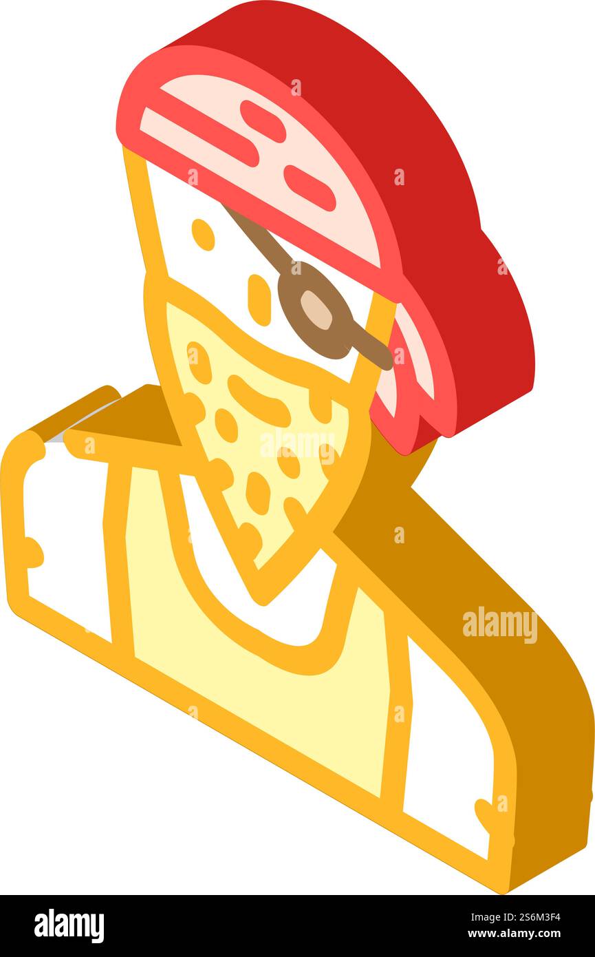 Piratenperson isometrischer Ikonvektor. Piratenzeichen. Isolierte Symboldarstellung. Piratenperson isometrische Iconvektorillustration Stock Vektor