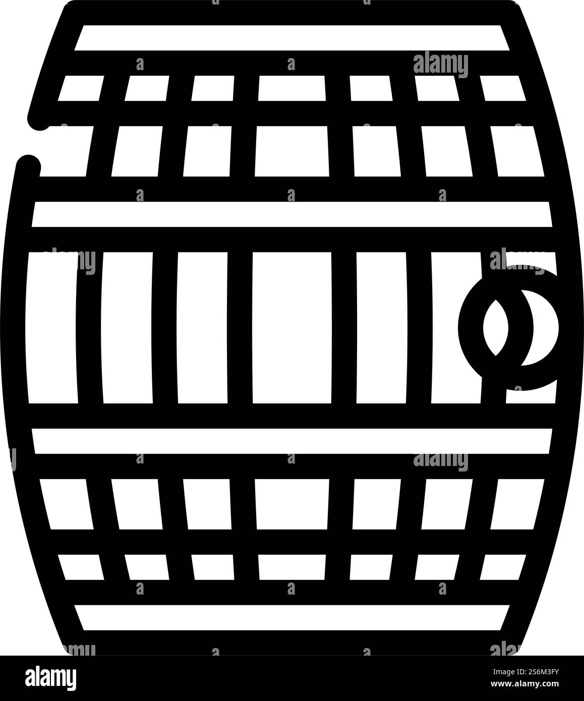 Fass mit Schießpulver oder Rum-Linie Icon Vektor. Fass mit Schießpulver oder Rum-Schild. Schwarze Abbildung des isolierten Kontursymbols. Fass mit Schießpulver oder Rum Linie Symbol Vektor Illustration Stock Vektor