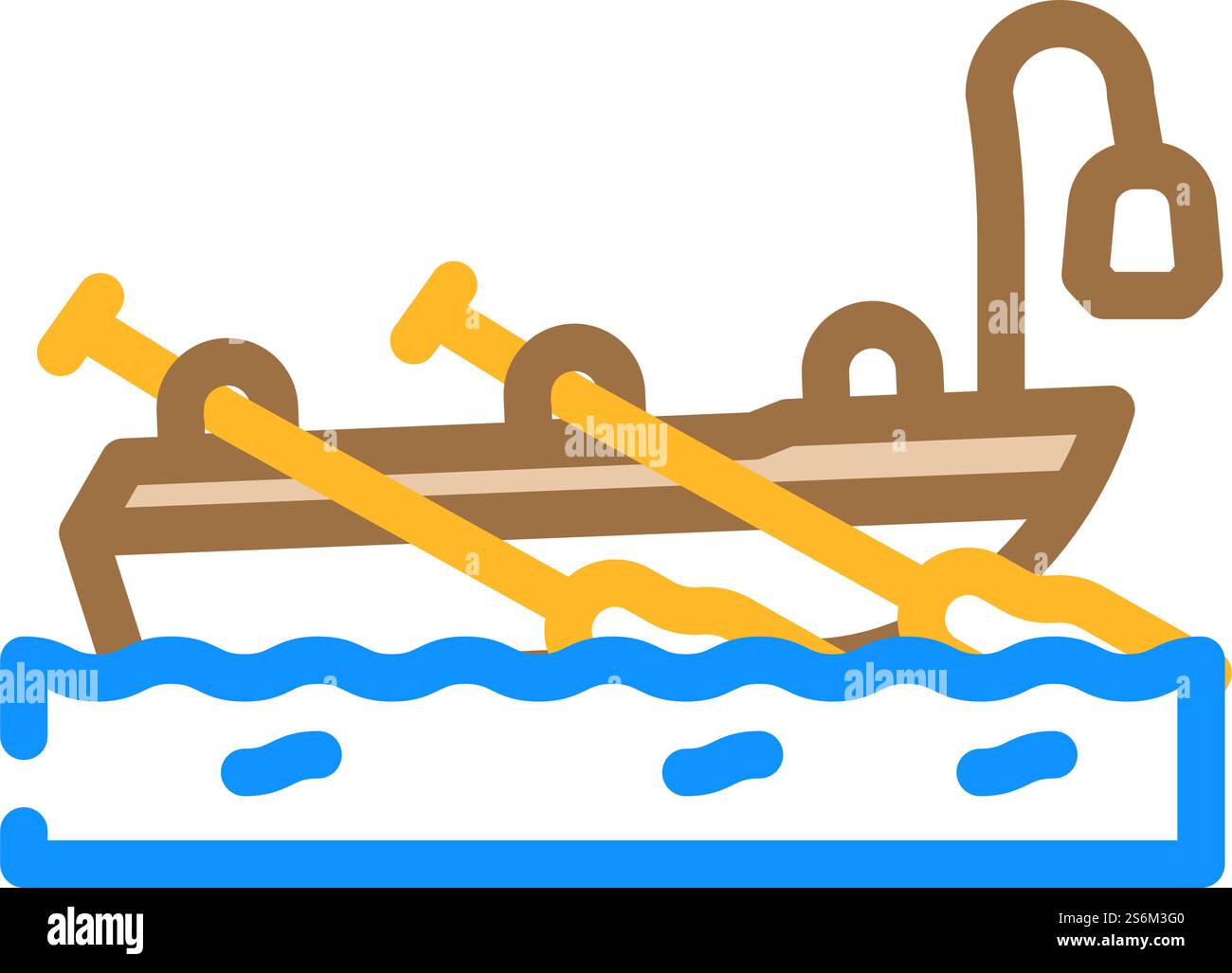 Bootspiraten-Farbsymbol-Vektor. Piratenschild. Isolierte Symboldarstellung. Boot Pirate Farbe Symbol Vektor Illustration Stock Vektor