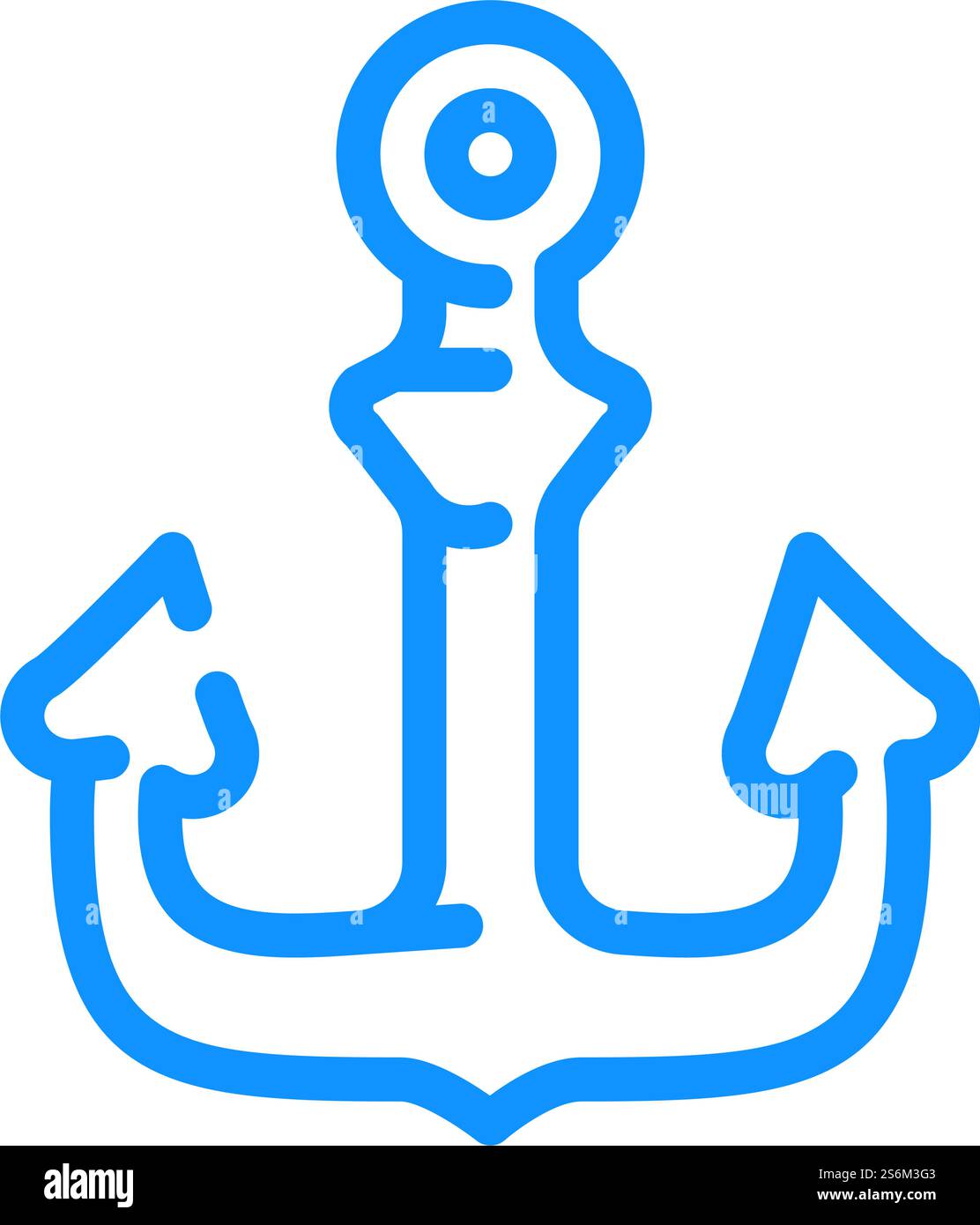 Anker Schiff Piraten Farbe Symbol Vektor. Ankern Sie das Piratenschild des Schiffes. Isolierte Symboldarstellung. Ankerschiff Piraten Farbe Symbol Vektor Illustration Stock Vektor