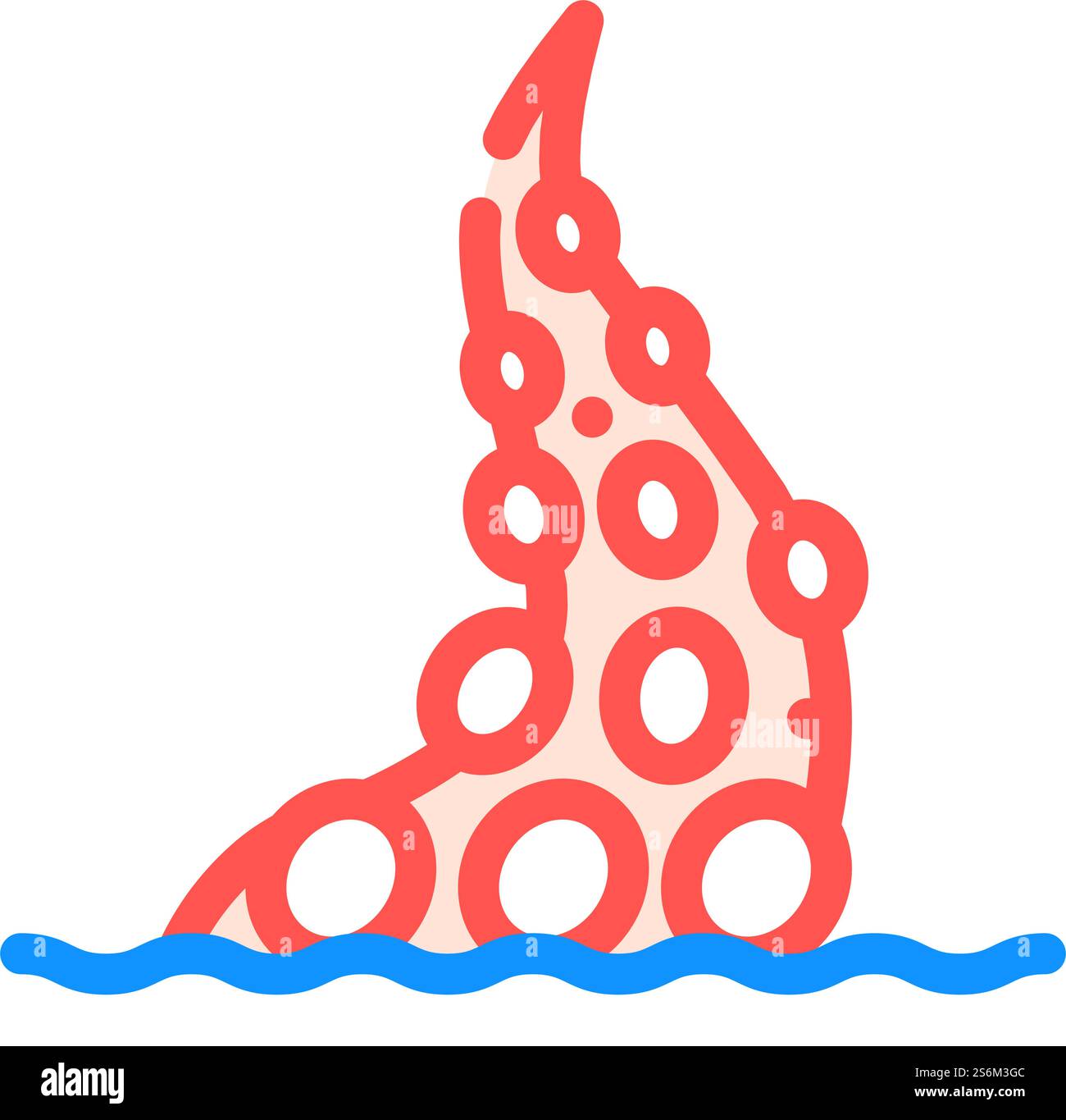 Oktopus Tentakel Farbe Symbol Vektor. Das Oktopus-Tentakel-Zeichen. Isolierte Symboldarstellung. Oktopus Tentakel Farbe Symbol Vektor Illustration Stock Vektor