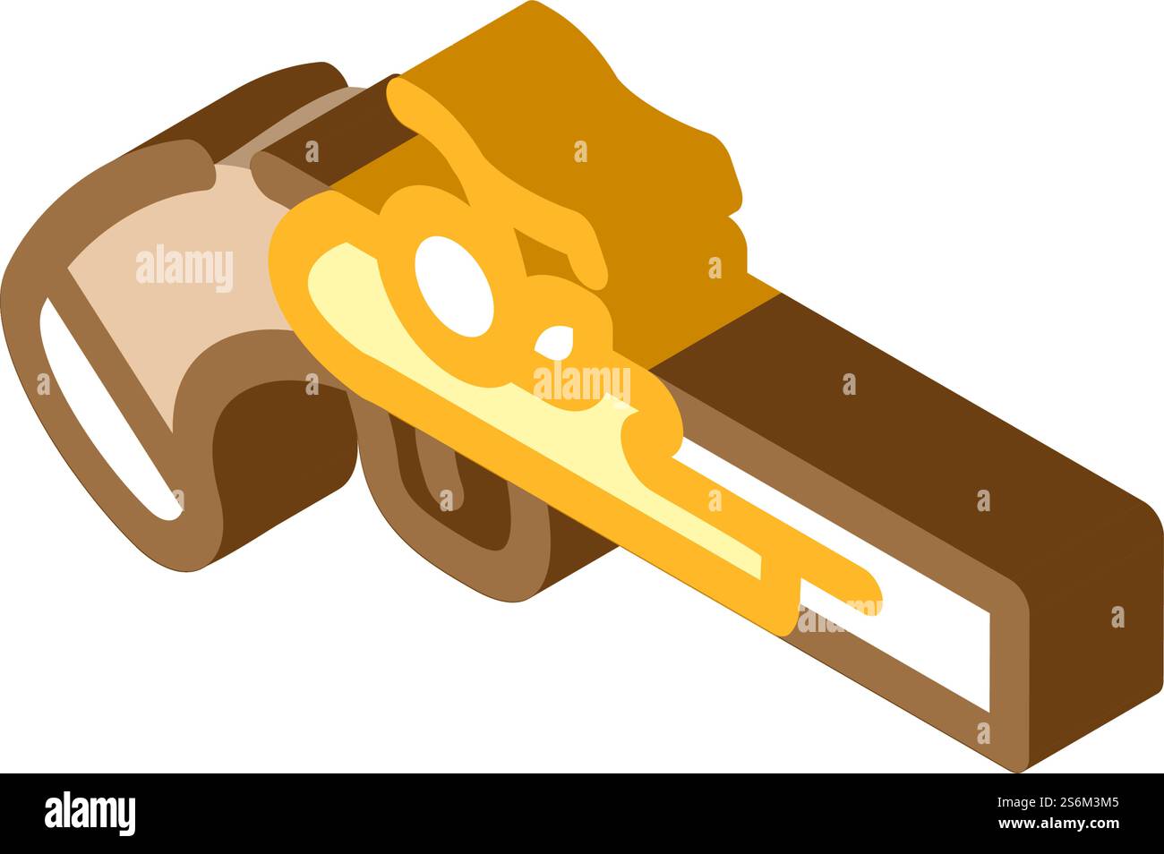 Pirat Pirat Isometrie Vektor. Pirat-Pirat-Schild. Isolierte Symboldarstellung. Pistole Waffe Pirat isometrische Icon Vektor Illustration Stock Vektor