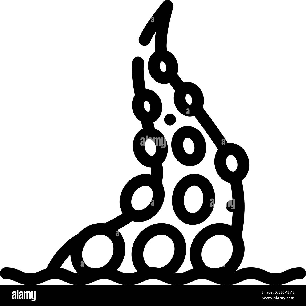 Oktopus Tentakel Linie Symbol Vektor. Das Oktopus-Tentakel-Zeichen. Schwarze Abbildung des isolierten Kontursymbols. Oktopus Tentakel Linie Symbol Vektor Illustration Stock Vektor