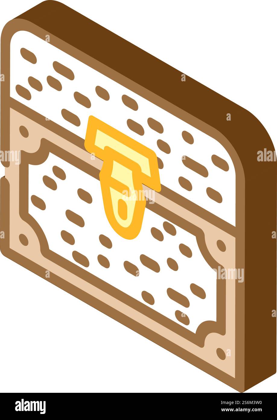 Isometrischer Symbolvektor der Schatztruhe. Schatztruhe. Isolierte Symboldarstellung. Isometrische Vektorillustration der Schatztruhe Stock Vektor