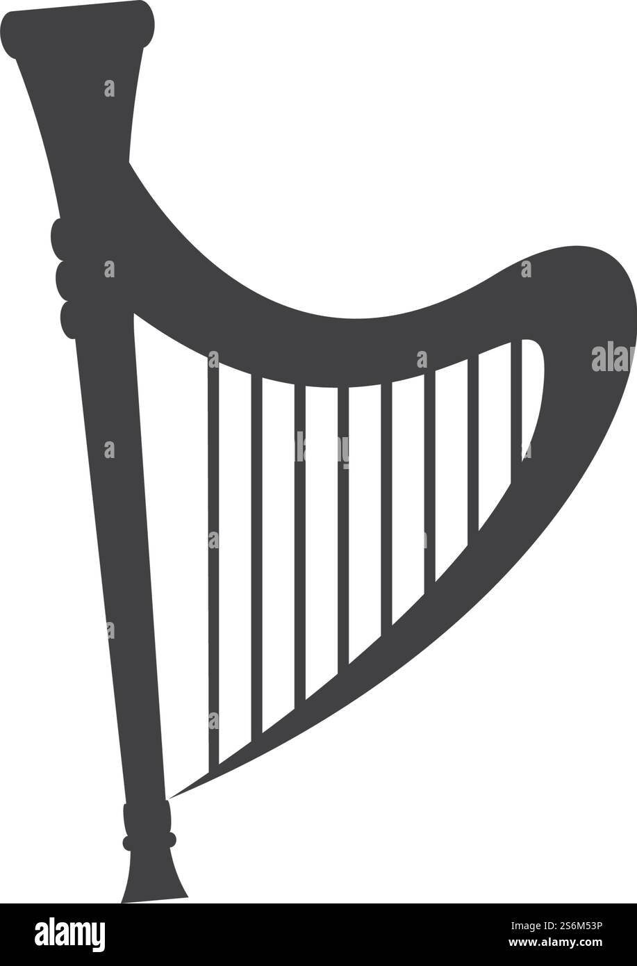 Harfe Illustration Logo Vektor Design Stock Vektor