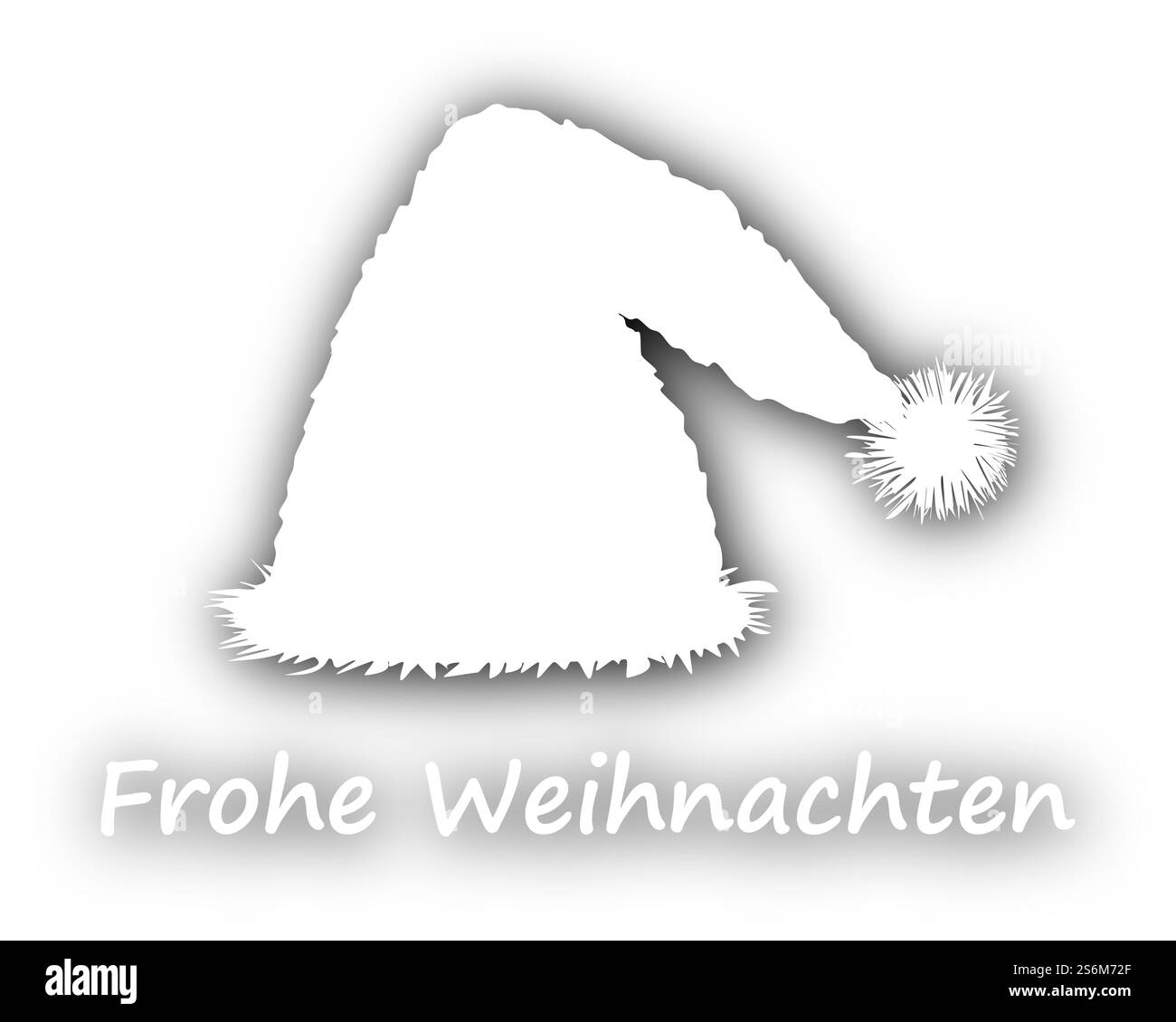 Frohe Weihnachten mit einem Weihnachtsmann-Hut Stockfoto