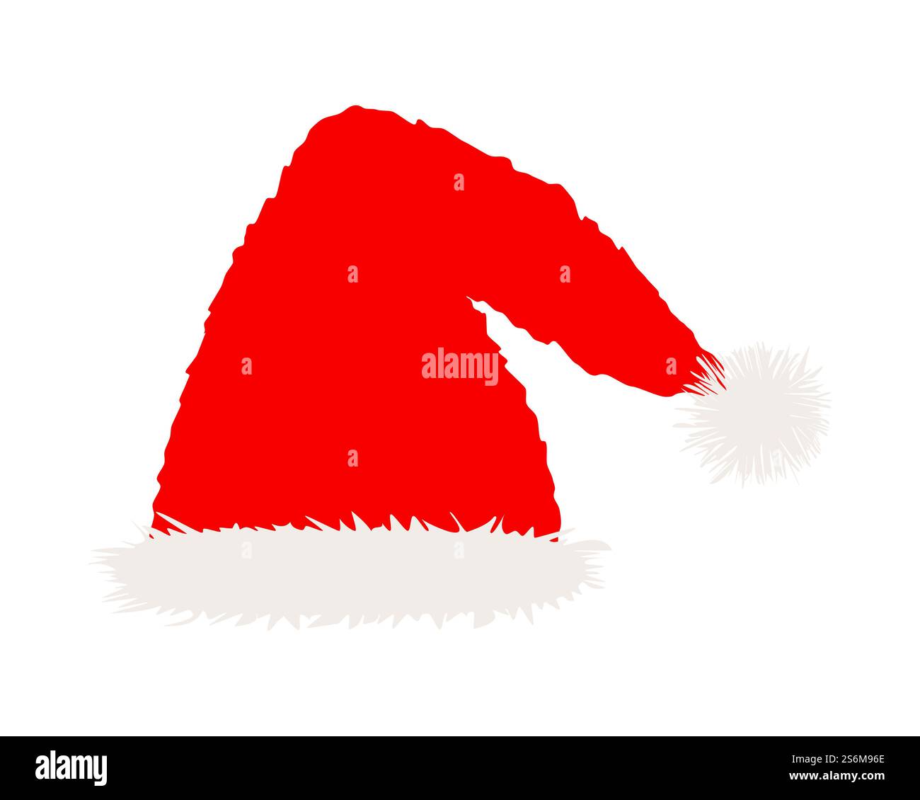 Weihnachtsmütze auf weiß Stockfoto