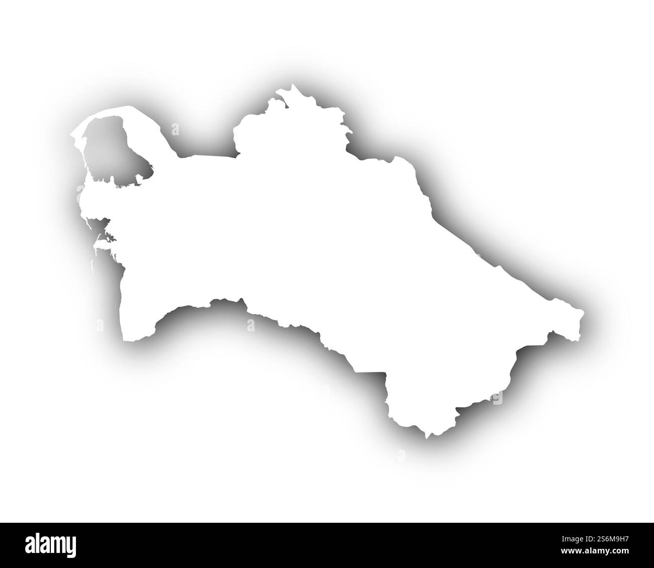 Karte von Turkmenistan mit Schatten Stockfoto