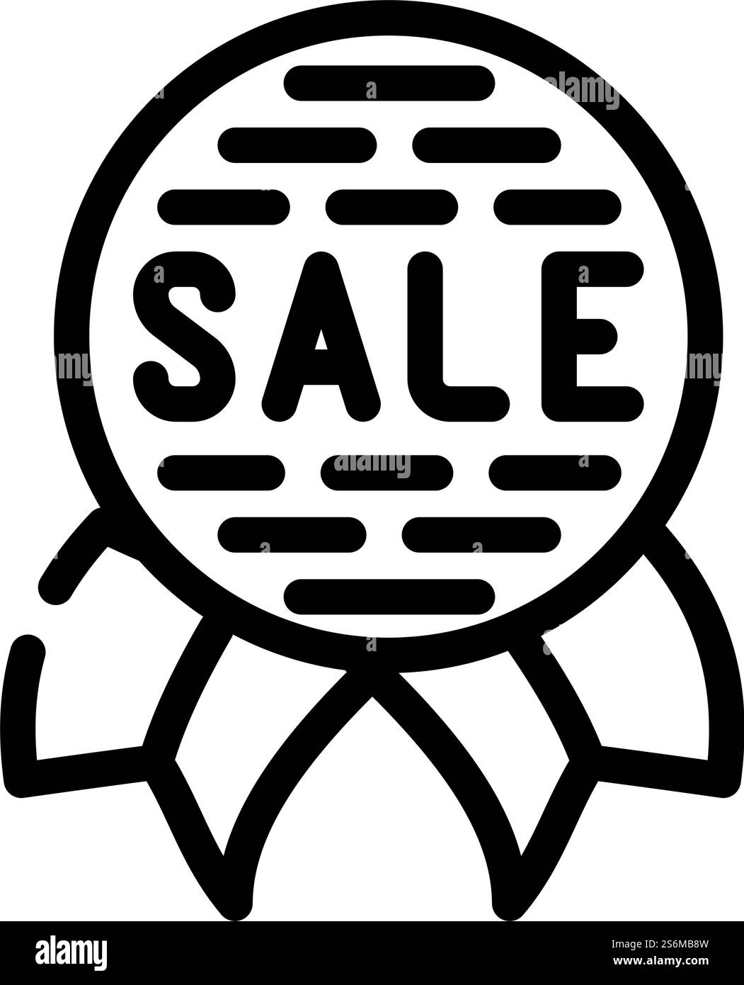 Medaillen-Verkaufspositionen-Symbol-Vektor. Medaillen-Verkaufsschild. Schwarze Abbildung des isolierten Kontursymbols. Medaille Verkauf Linie Symbol Vektor Illustration Stock Vektor