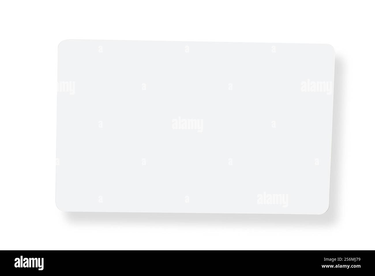 Weiße Plastikkarte auf weißem Hintergrund Stockfoto