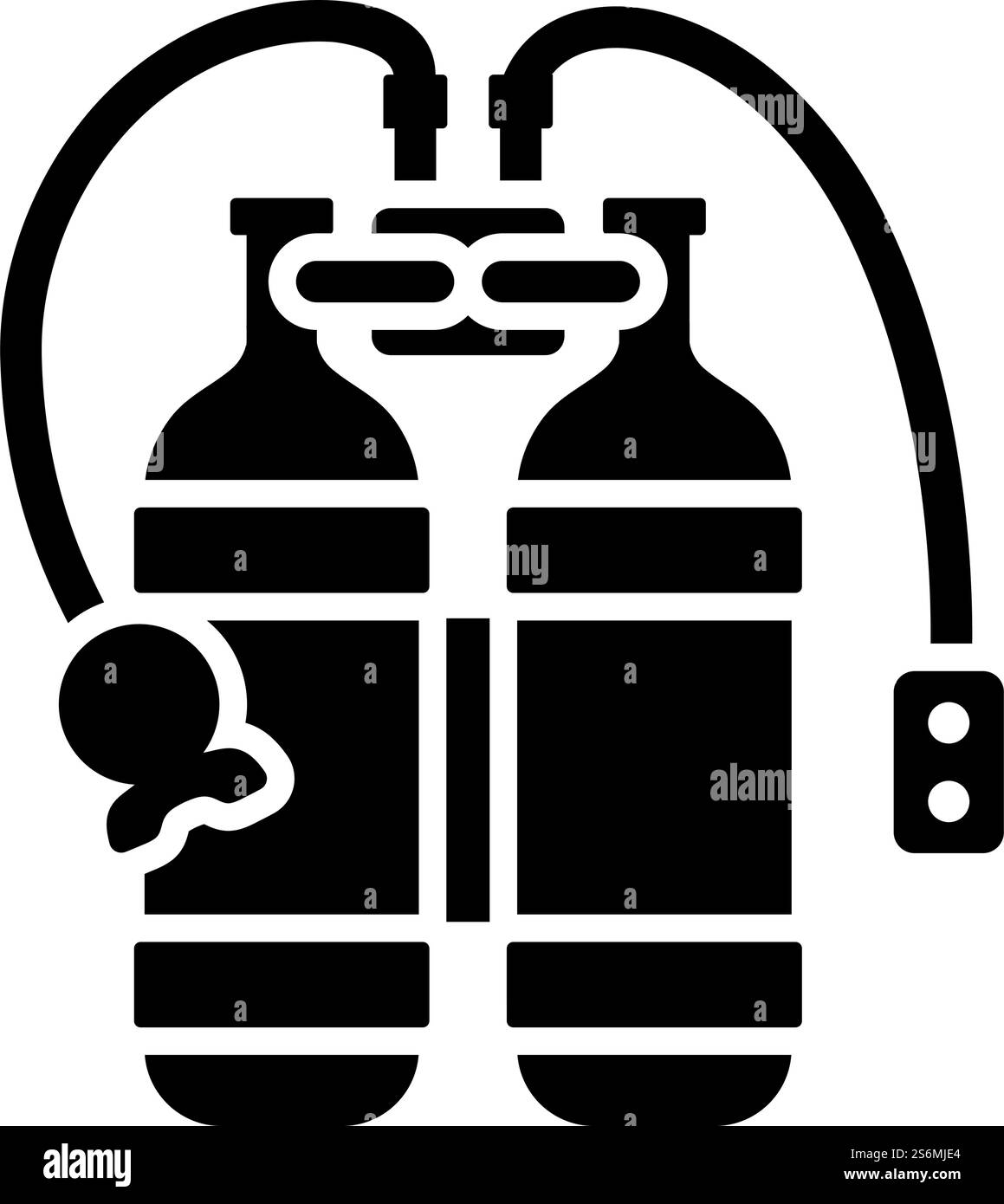 Symbol Der Scuba. Schwarzes Stencil-Design. Vektorgrafik. Stock Vektor