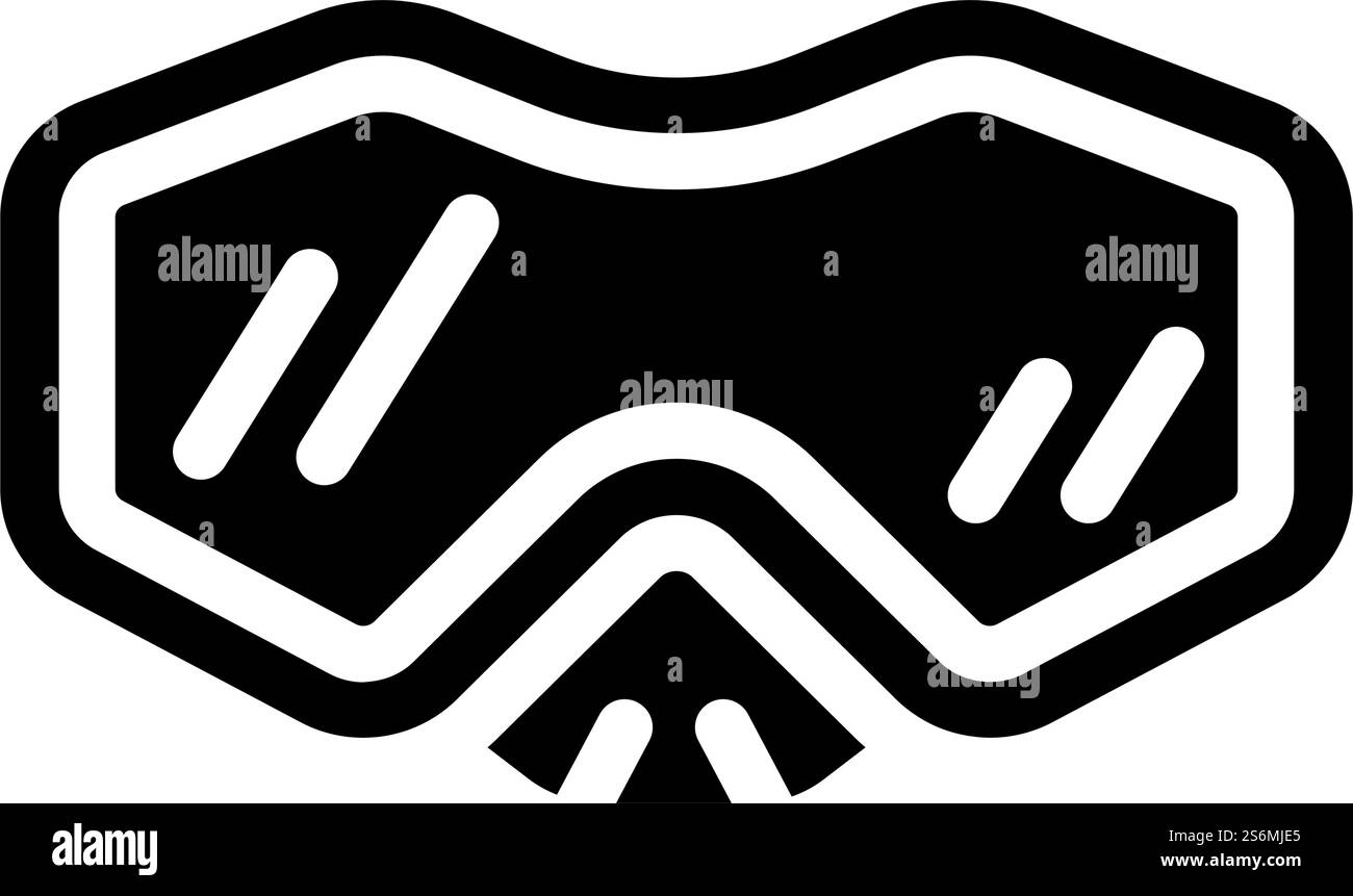 Tauchmaske Glyphe Symbol Vektor. Tauchermasken-Schild. Schwarze Abbildung des isolierten Kontursymbols. Tauchmaske Glyphe Symbol Vektor Illustration Stock Vektor