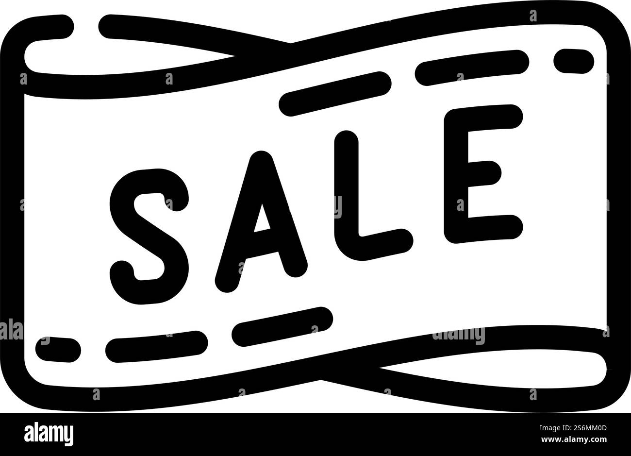 Band Sale Line Symbol Vektor. Band-Verkaufsschild. Schwarze Abbildung des isolierten Kontursymbols. Band Verkaufslinie Symbol Vektor Illustration Stock Vektor