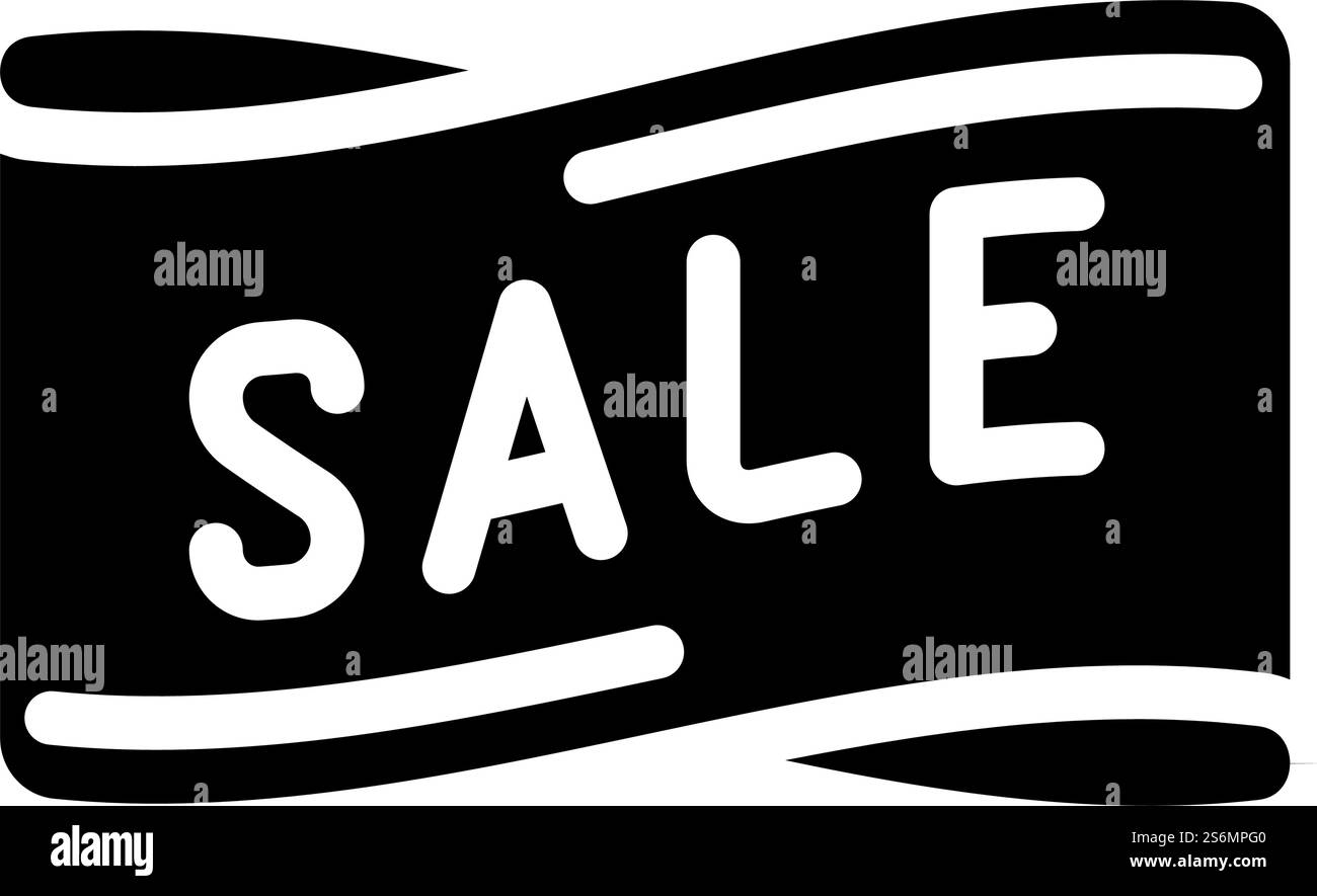 Band Verkauf Glyphe Symbol Vektor. Band-Verkaufsschild. Schwarze Abbildung des isolierten Kontursymbols. Band Verkauf Glyphe Icon Vektor Illustration Stock Vektor