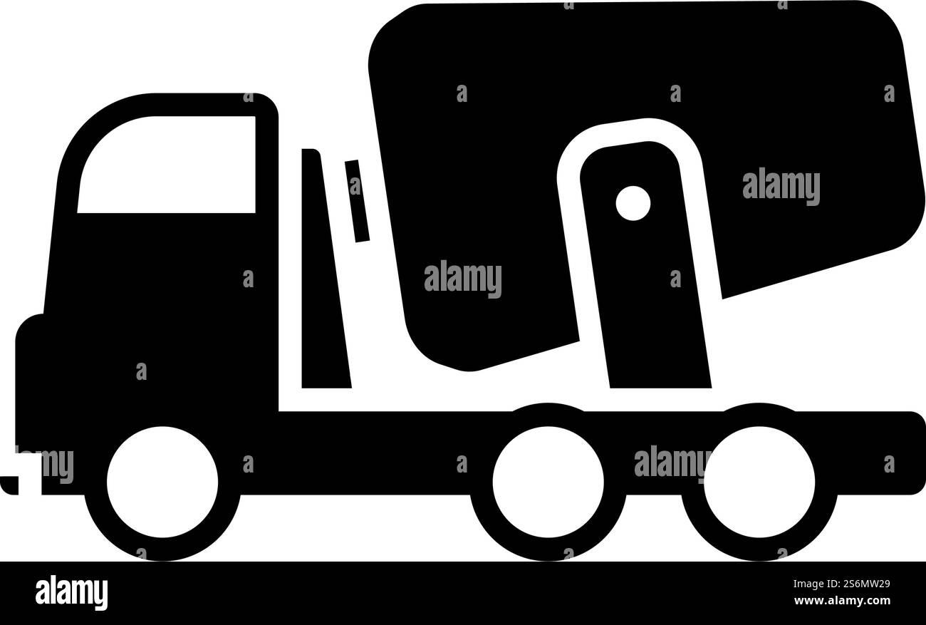 Symbol Des Betonmischers. Schwarzes Stencil-Design. Vektorgrafik. Stock Vektor